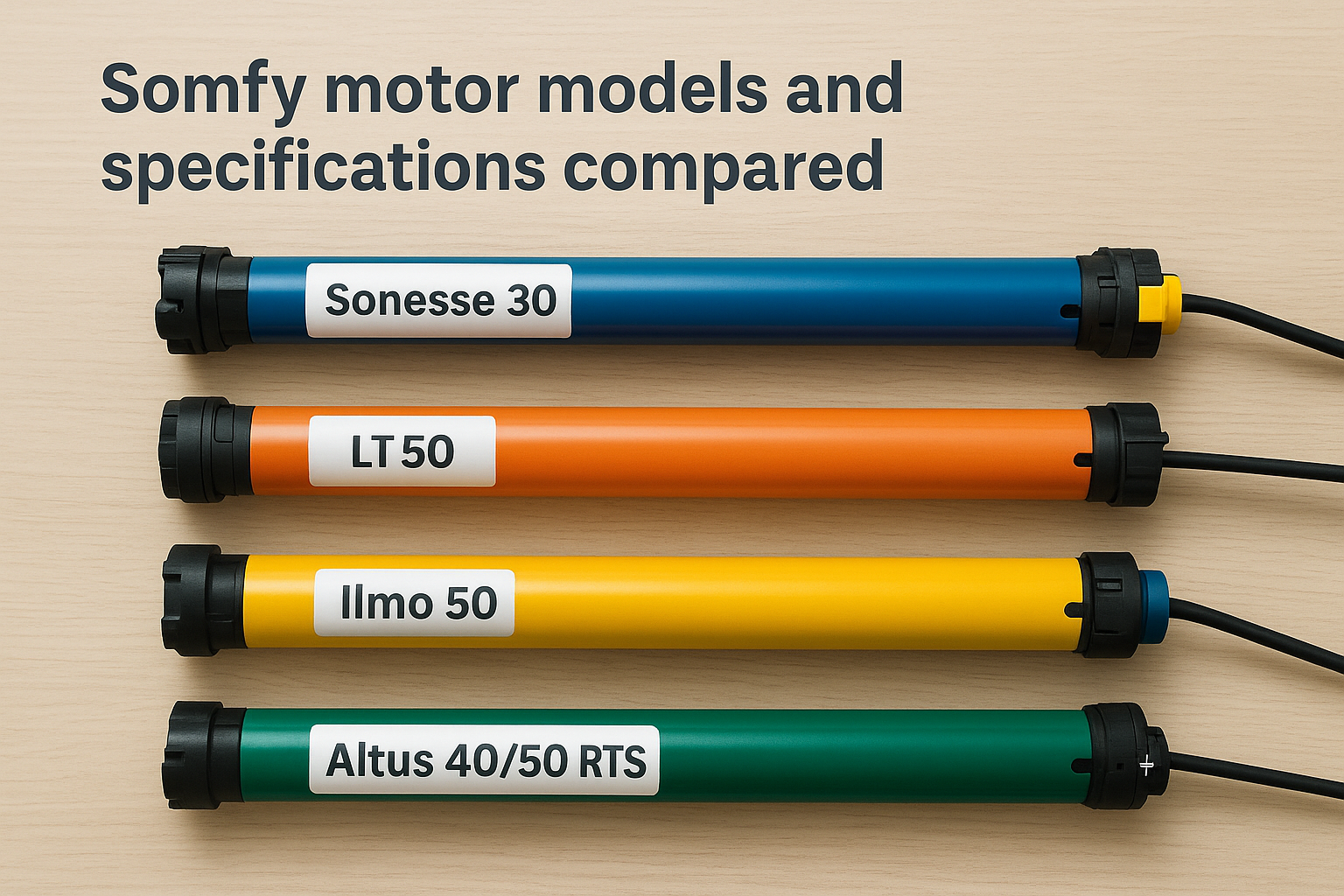 Somfy motor models and specifications compared