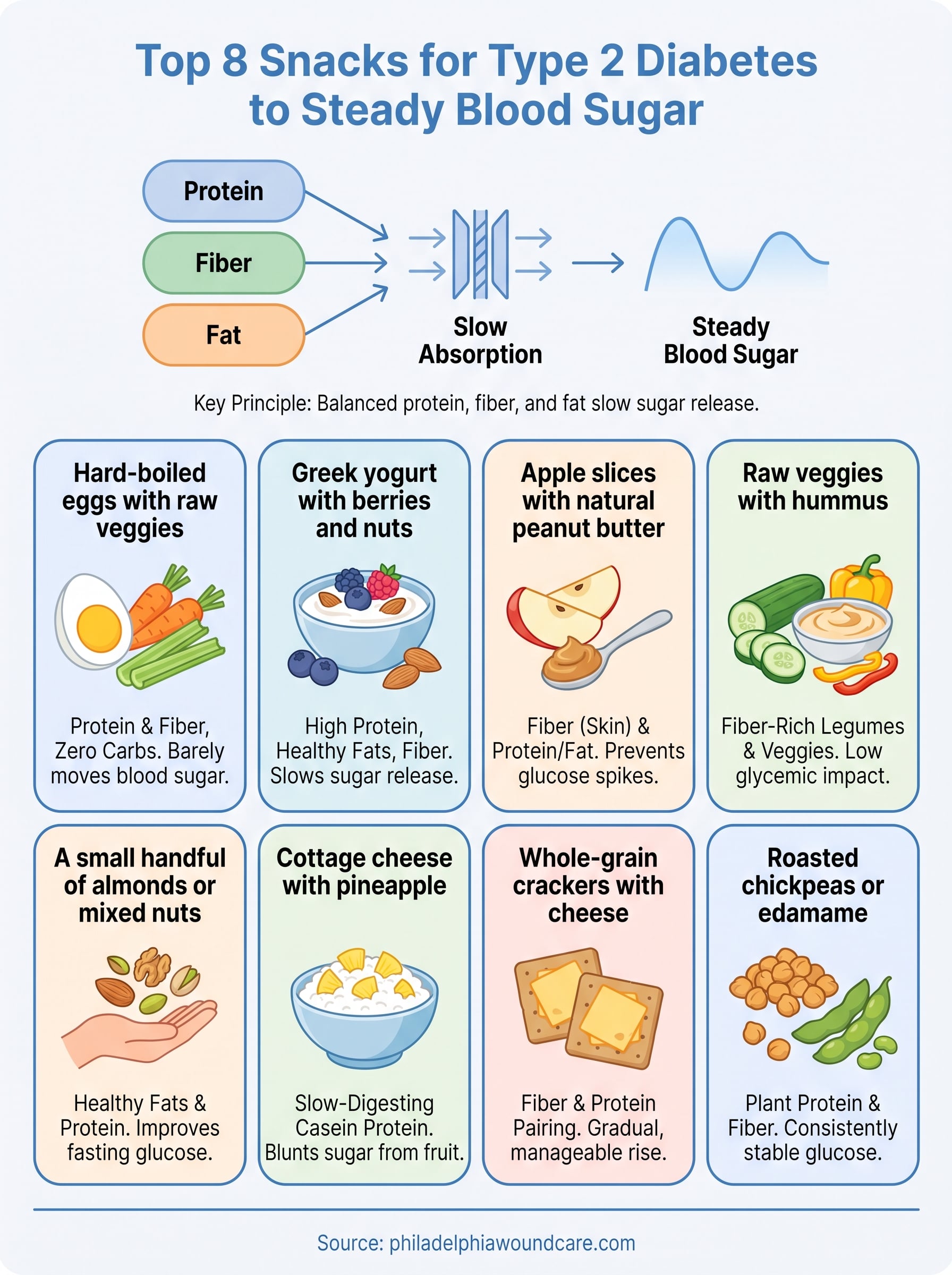 snacks for type 2 diabetes infographic