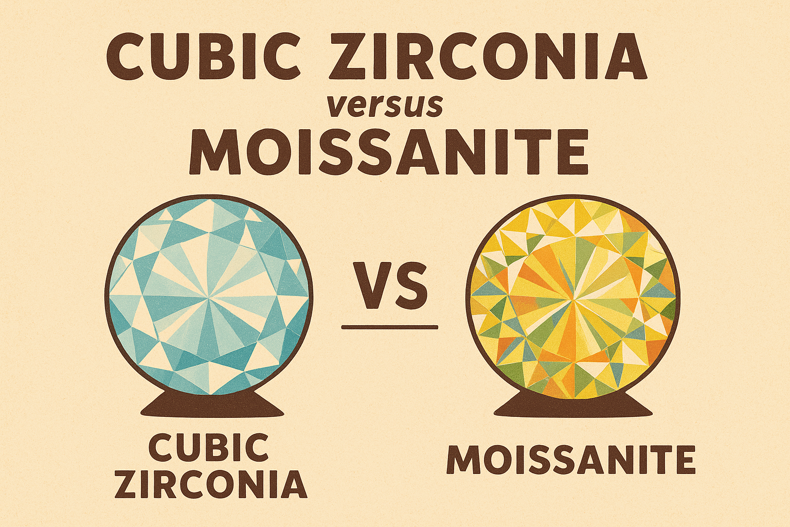 Cubic zirconia versus moissanite