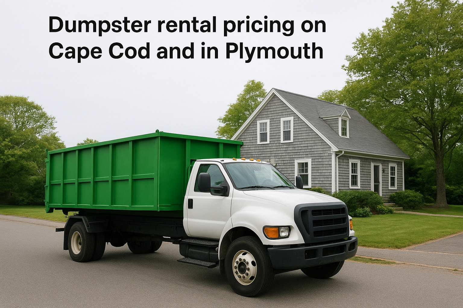 Dumpster rental pricing on Cape Cod and in Plymouth