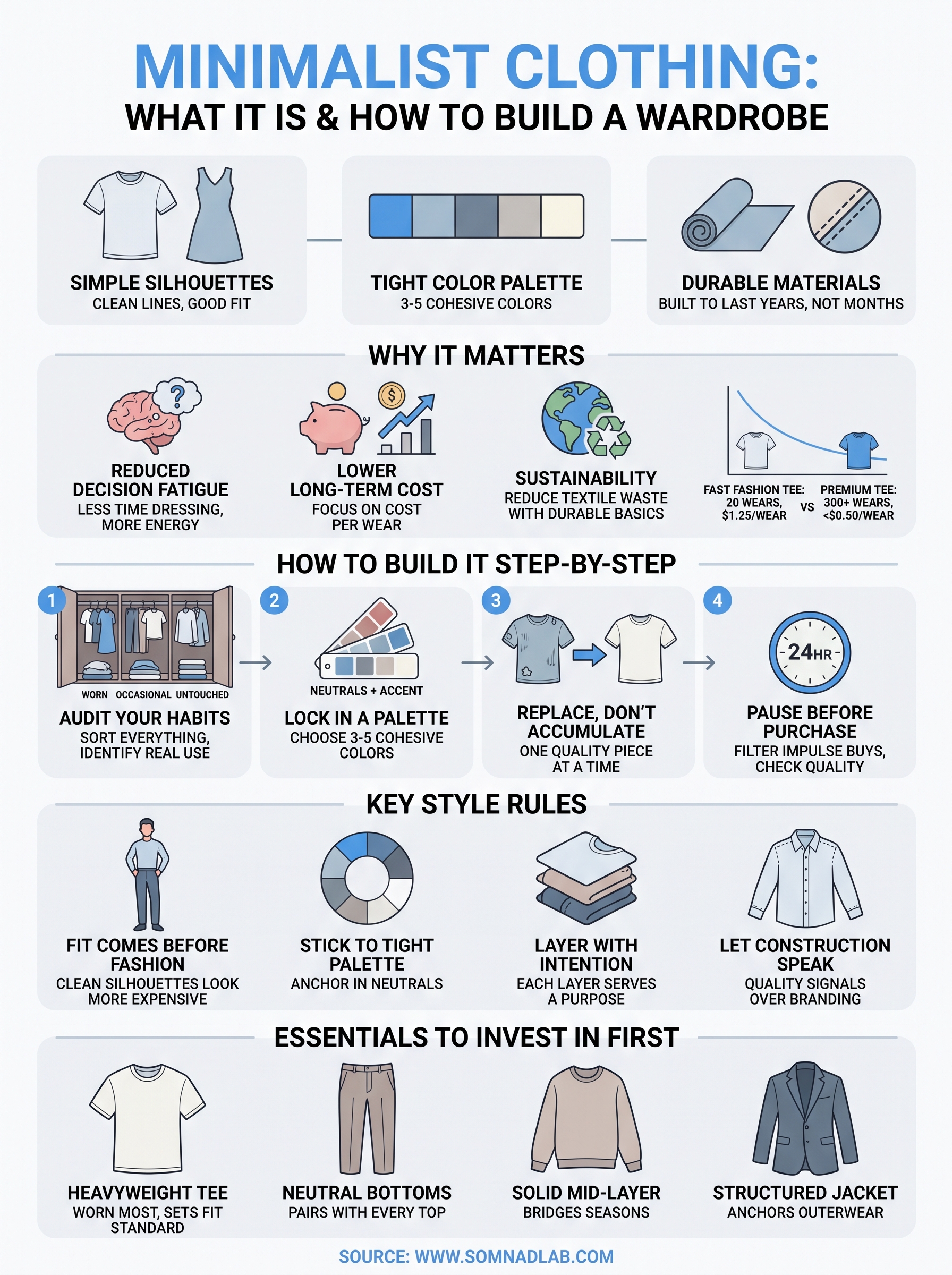what is minimalist clothing infographic