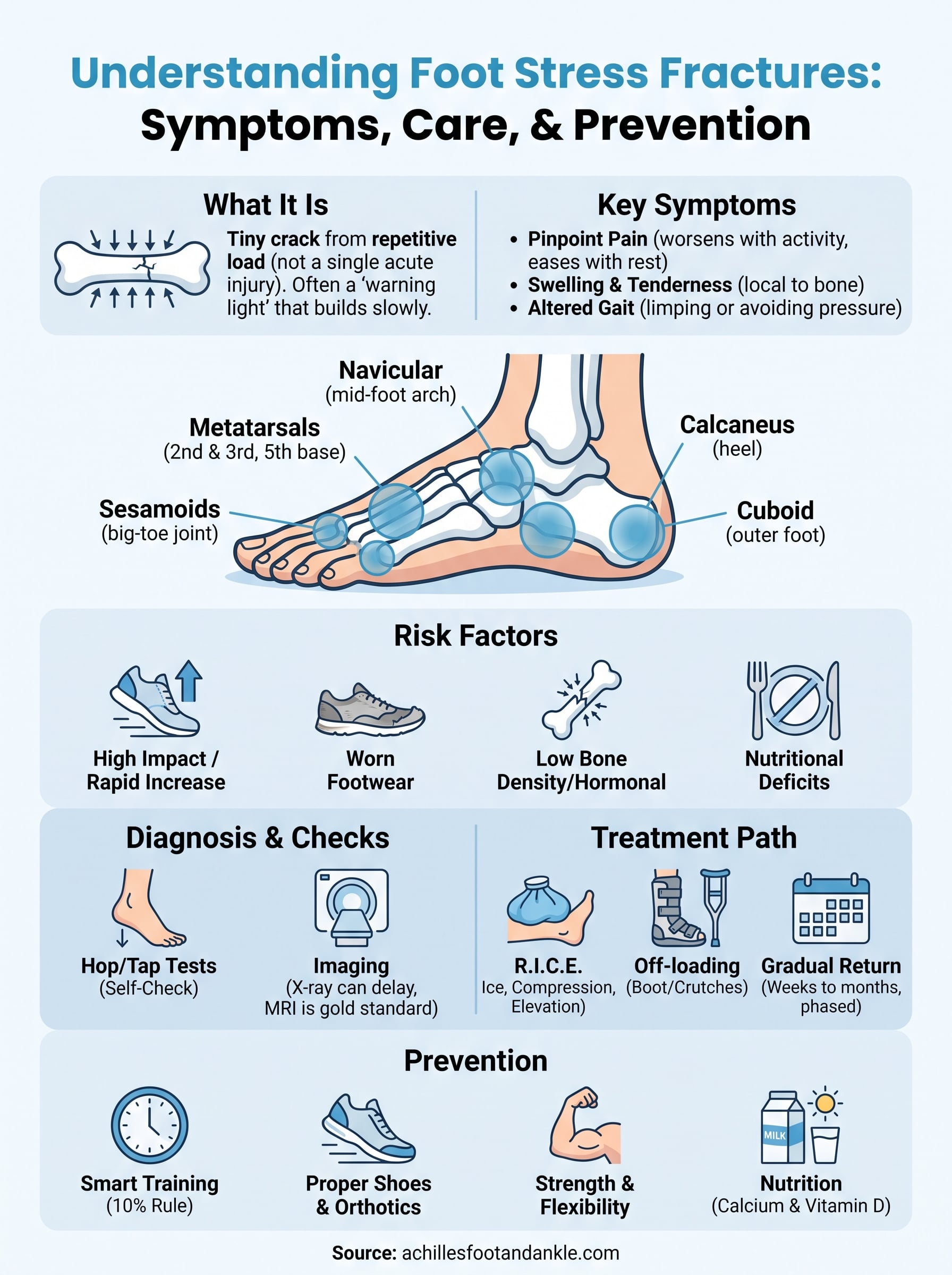 foot stress fracture symptoms infographic