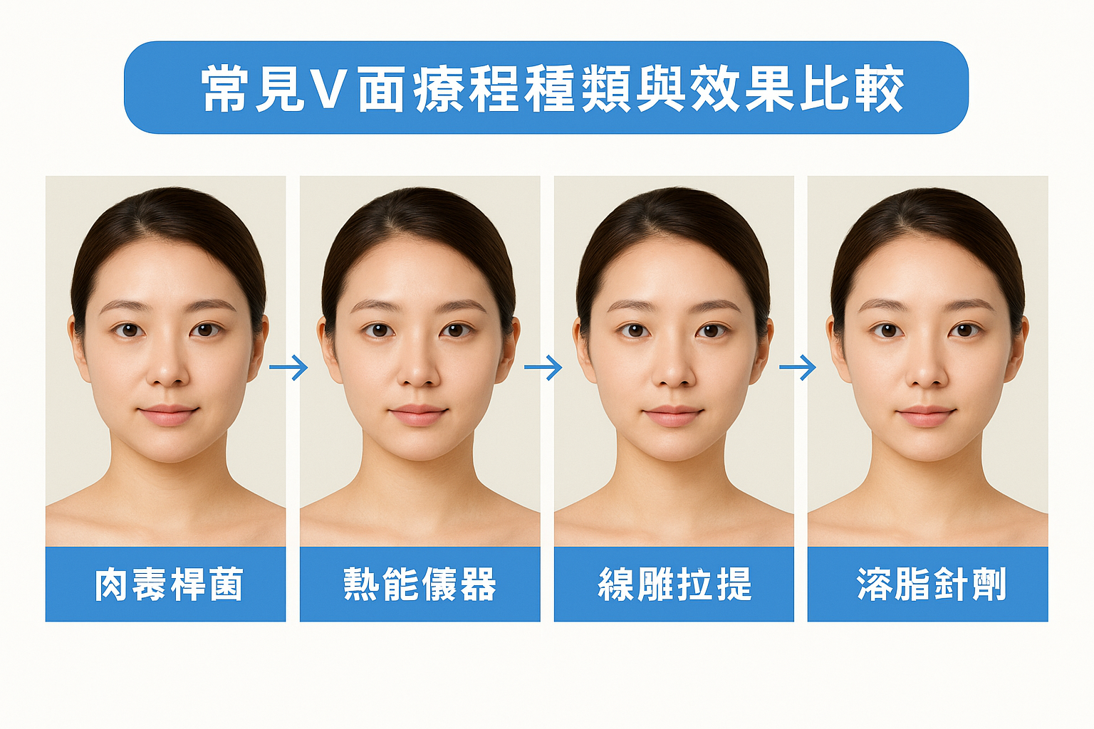 常見V面療程種類與效果比較