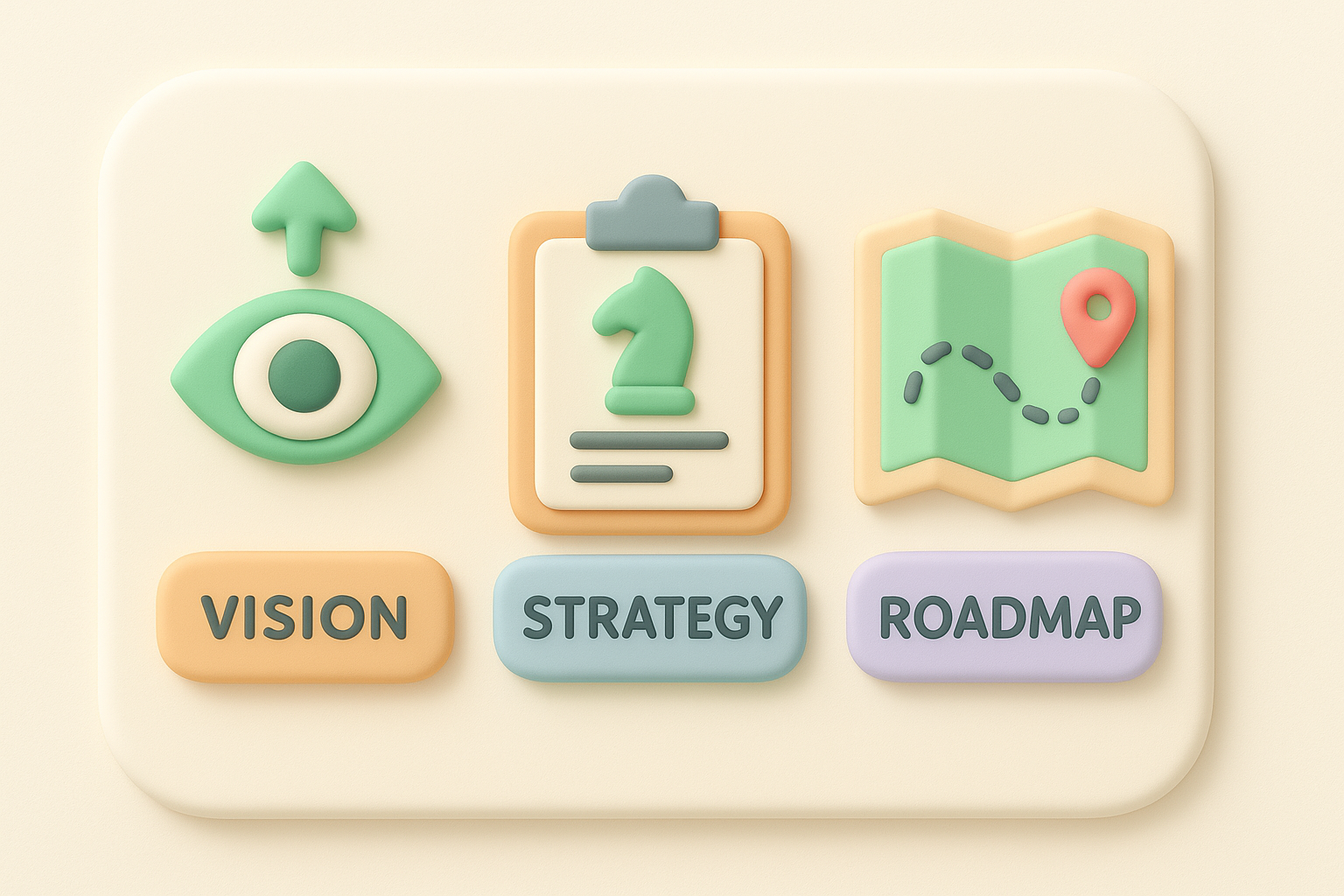 Strategy, vision, and roadmap aren't the same thing