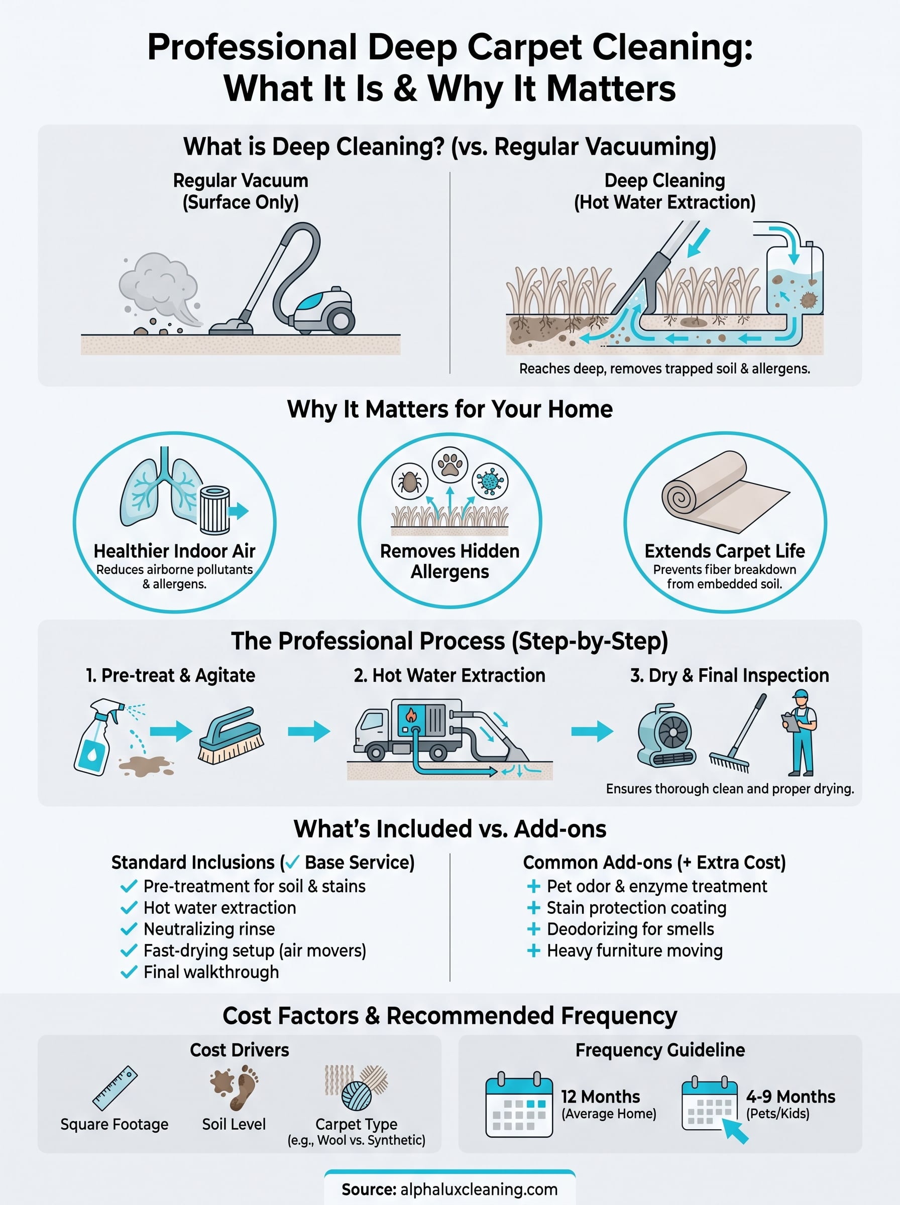deep carpet cleaning service infographic
