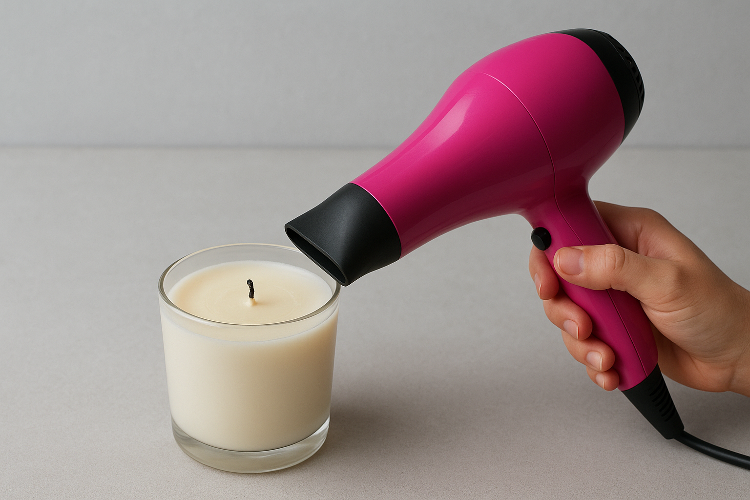 Step 2. Even out the wax with a hairdryer or heat gun