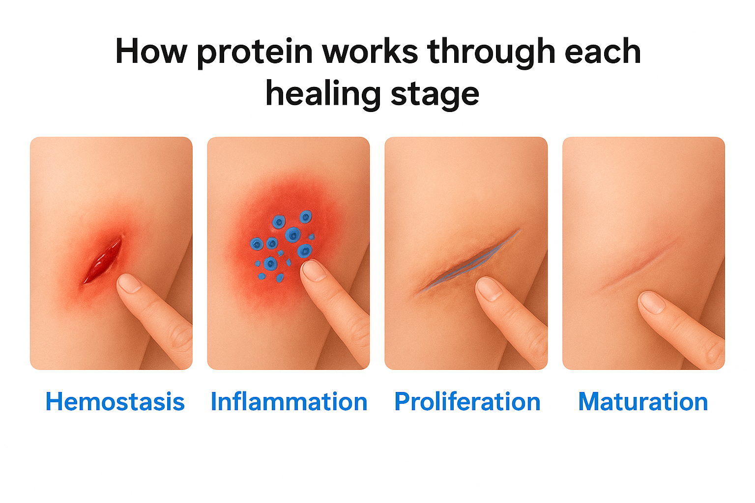 How protein works through each healing stage