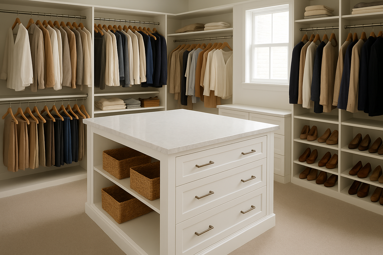 5. A center island for folding and extra storage