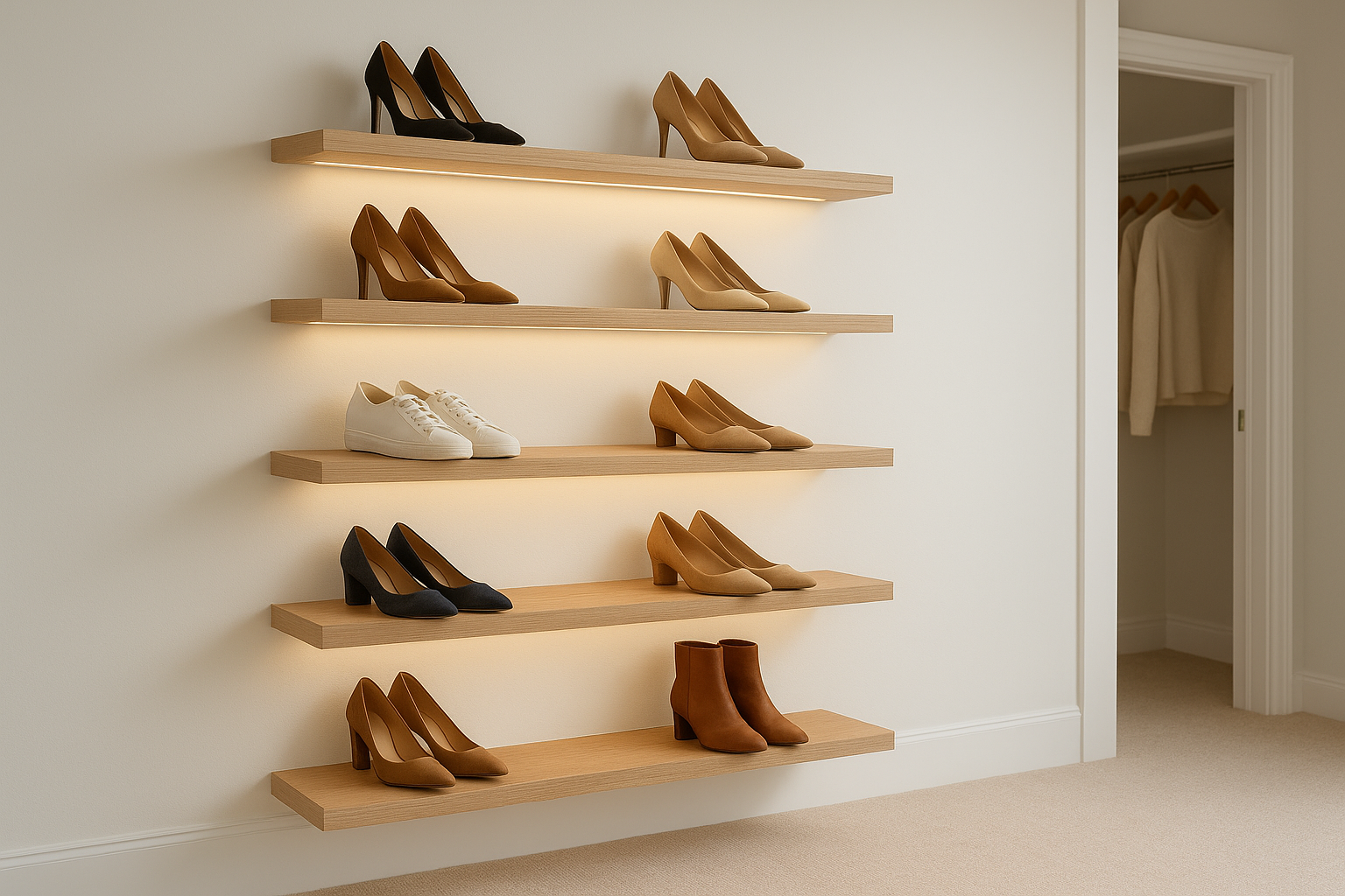7. A boutique-style shoe display wall