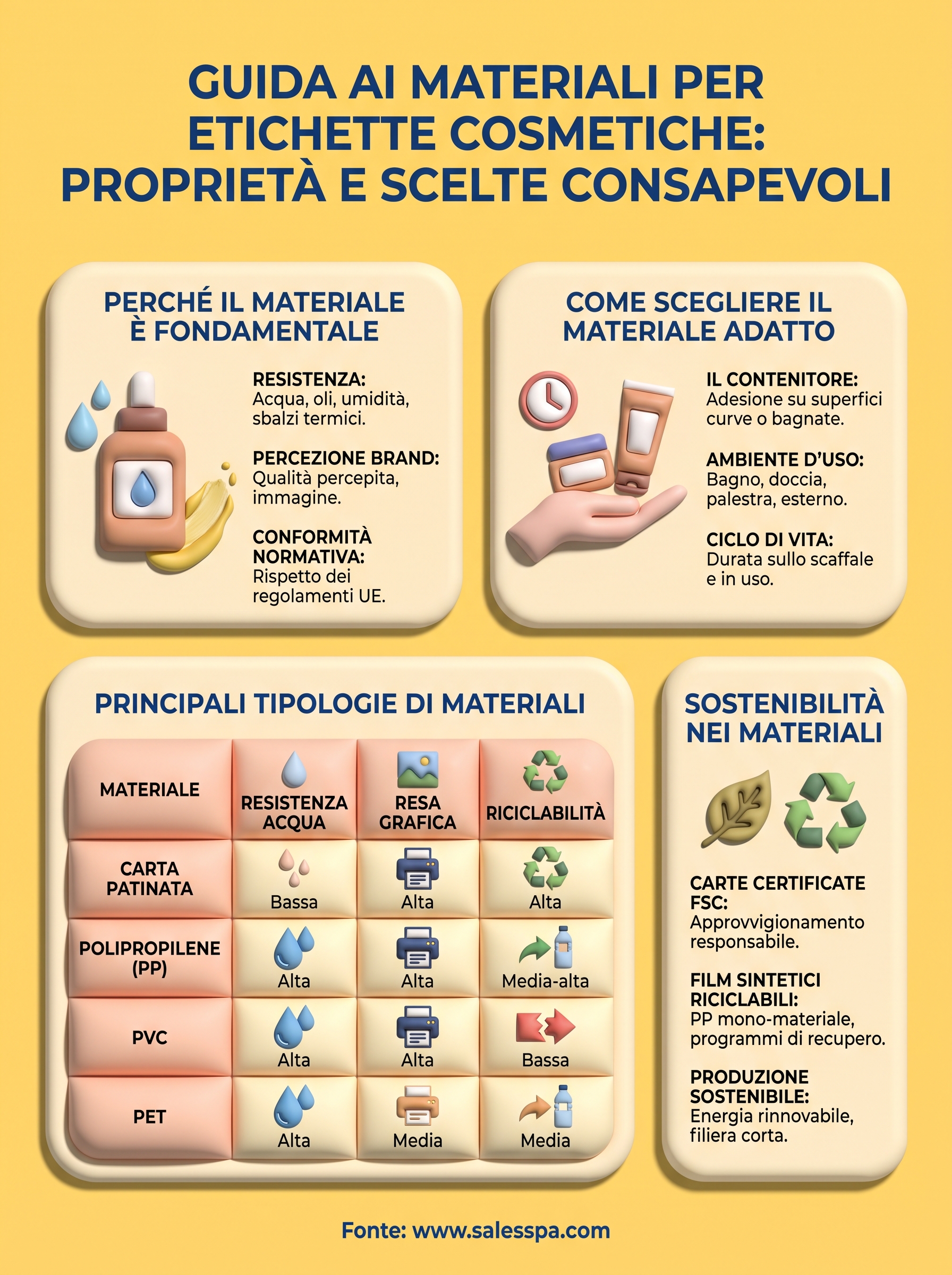 materiali per etichette cosmetiche infographic