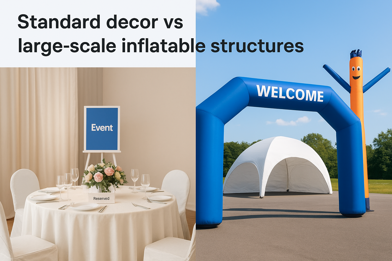 Standard decor vs large-scale inflatable structures