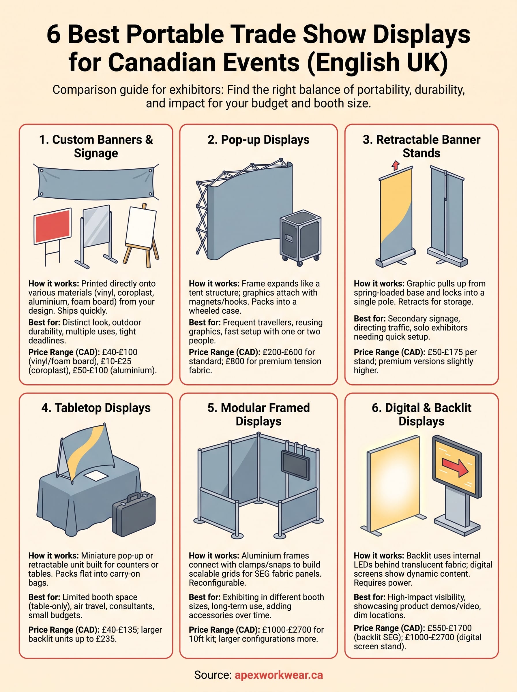 best portable trade show displays infographic