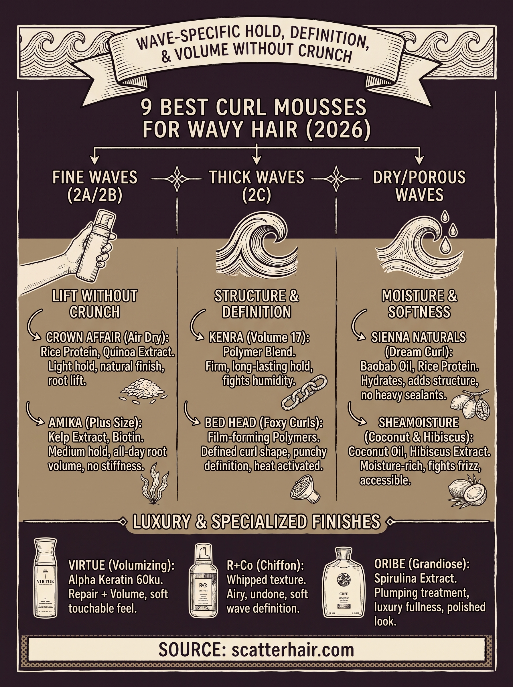 best curl mousse for wavy hair infographic