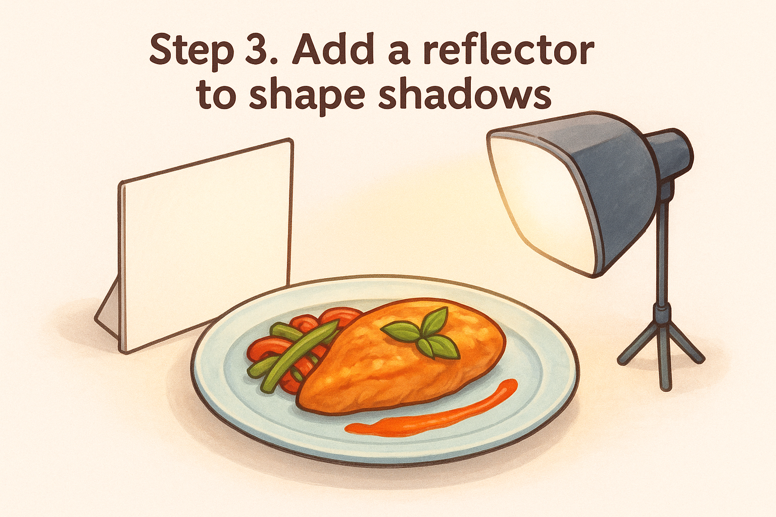 Step 3. Add a reflector to shape shadows