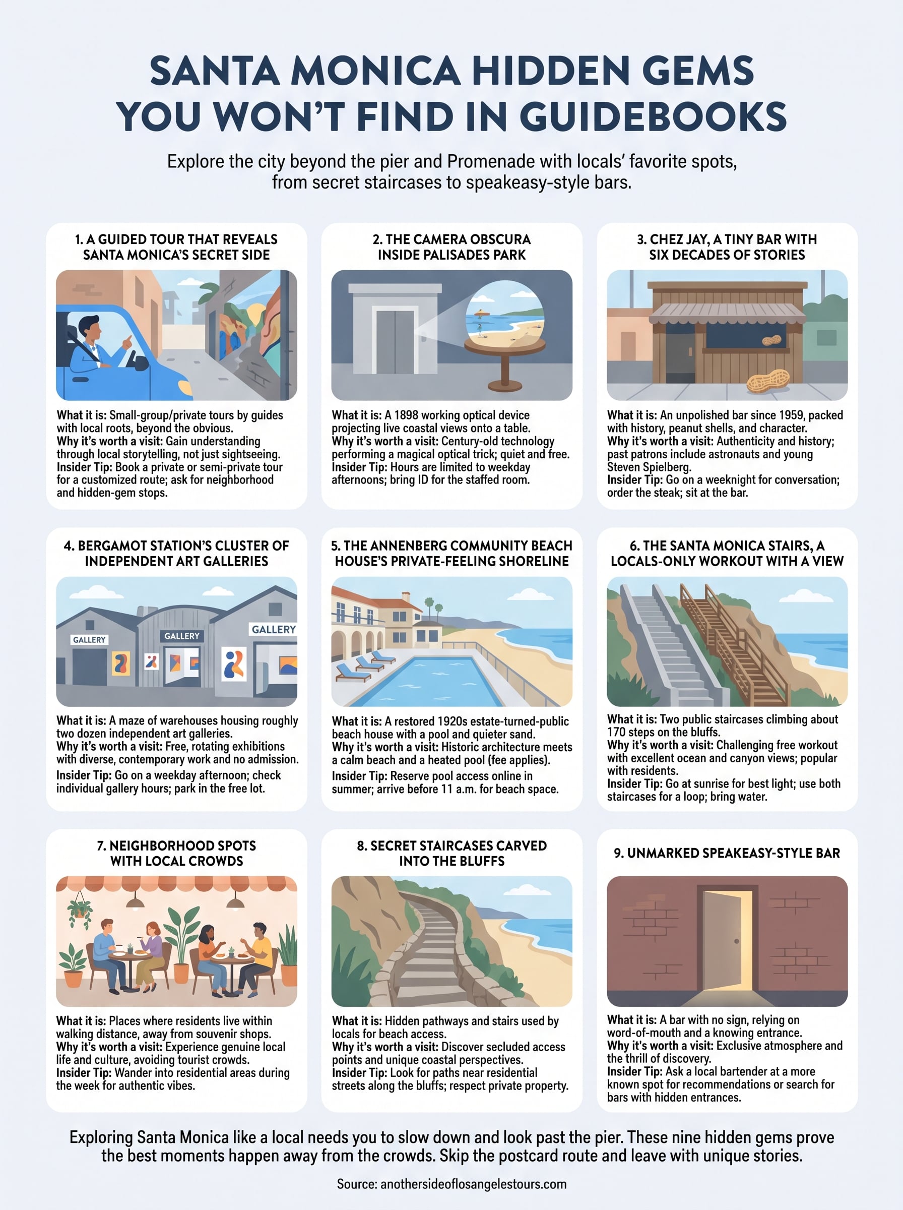 santa monica hidden gems infographic