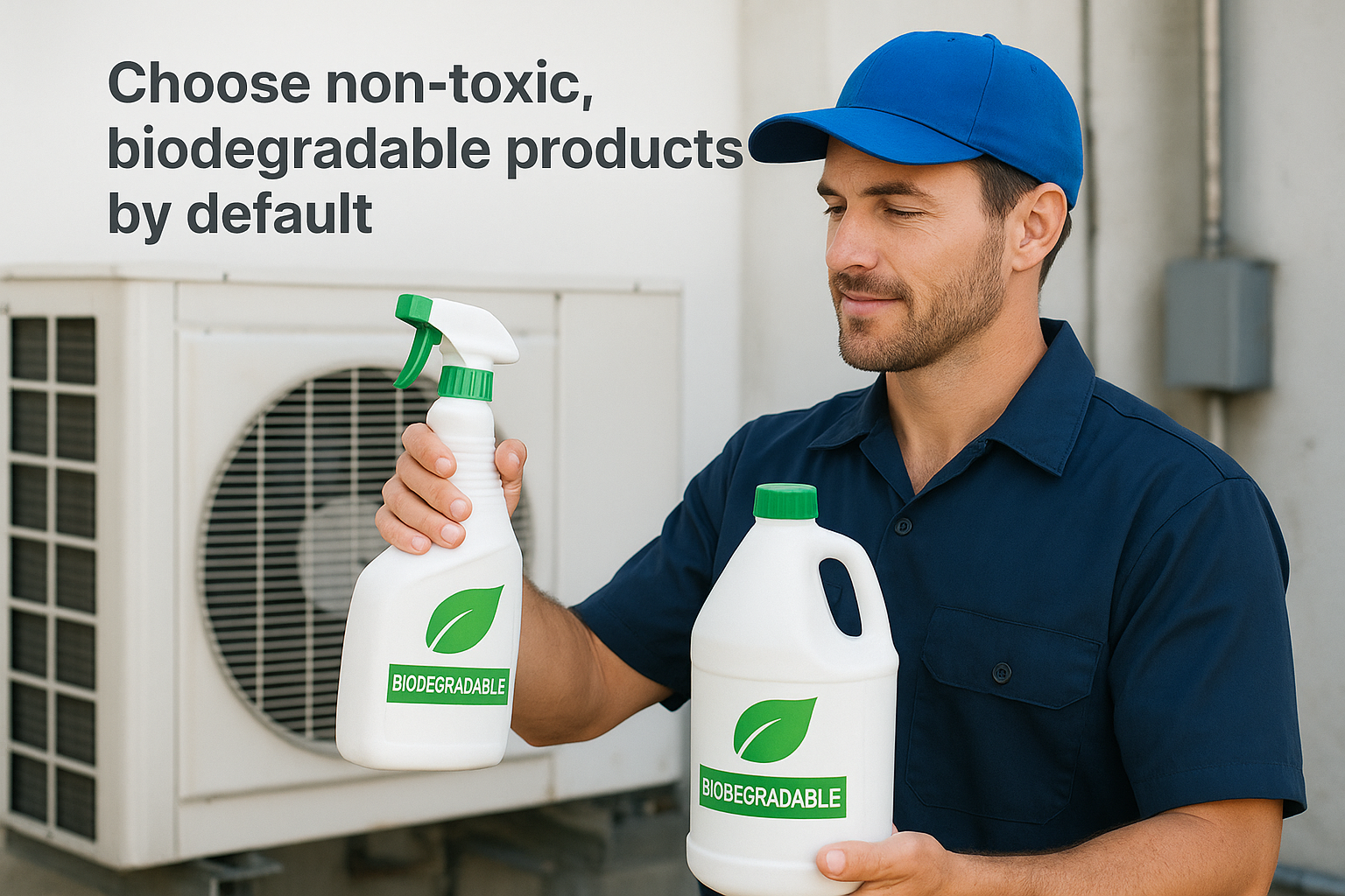 Choose non-toxic, biodegradable products by default