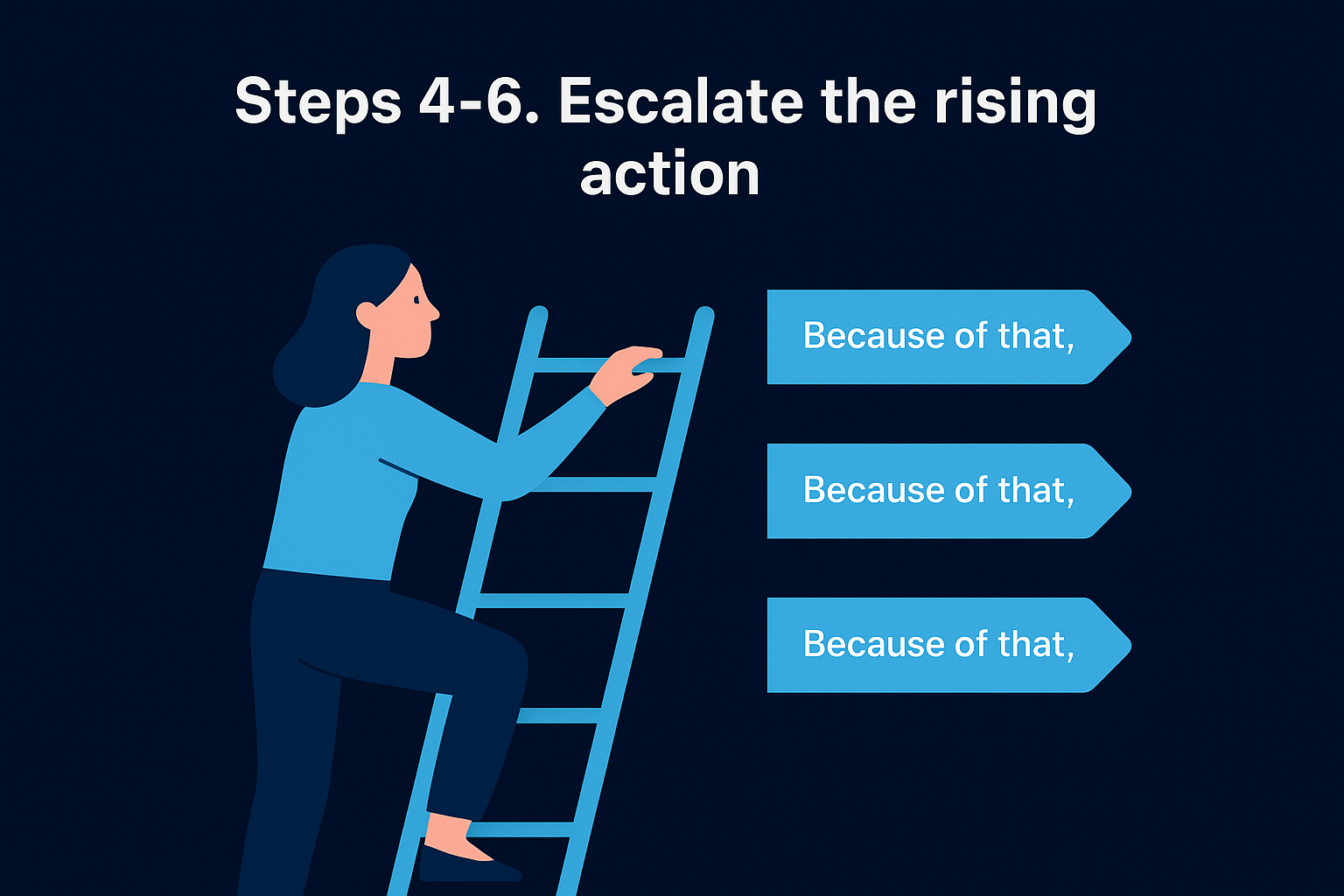 Steps 4-6. Escalate the rising action