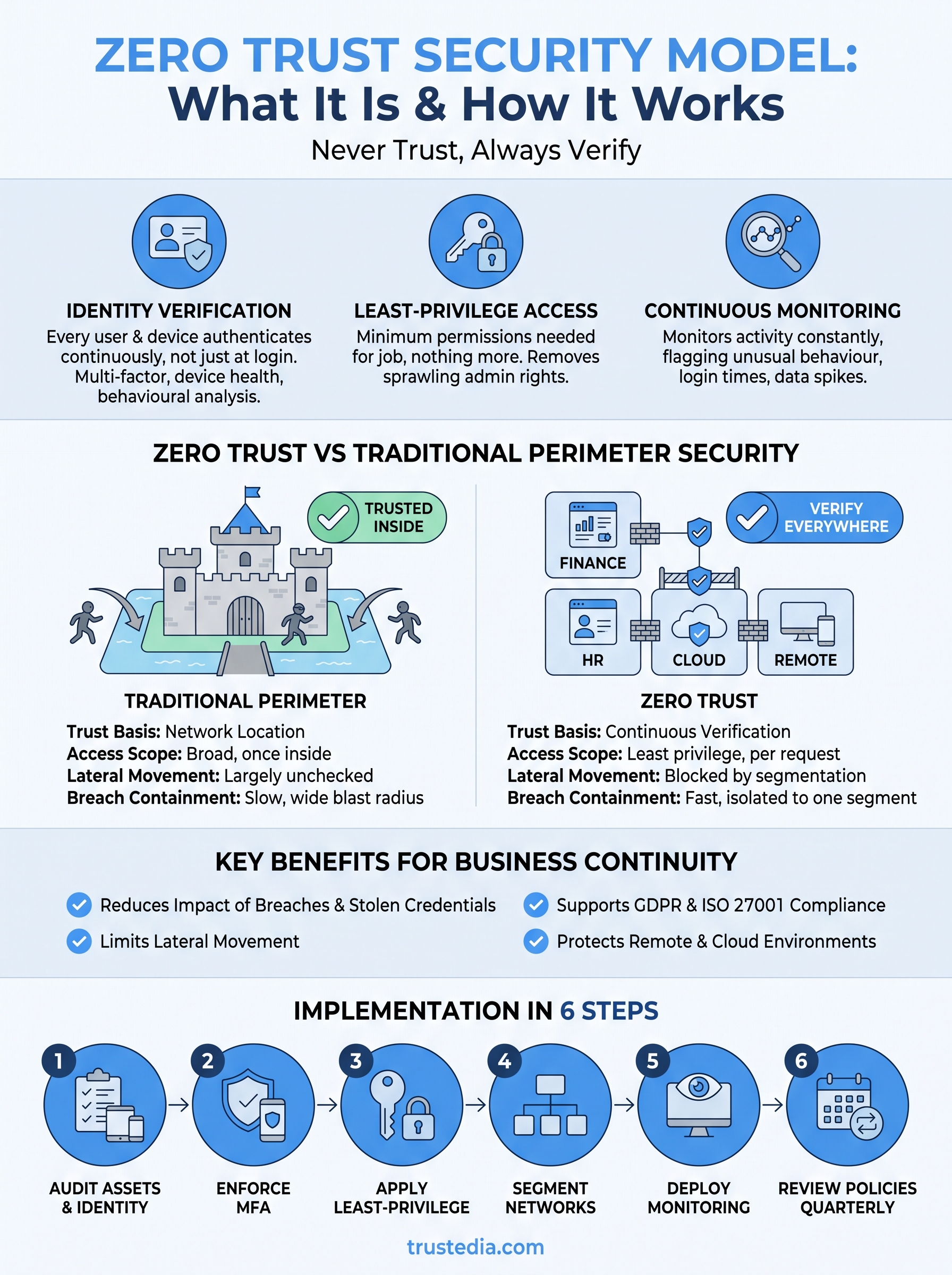 what is zero trust security model infographic