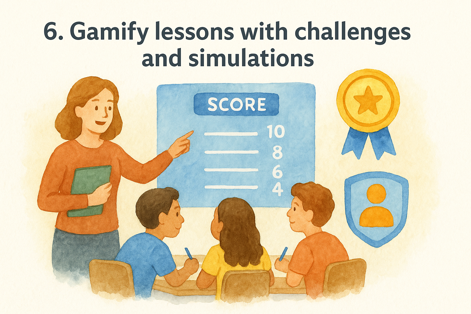 6. Gamify lessons with challenges and simulations
