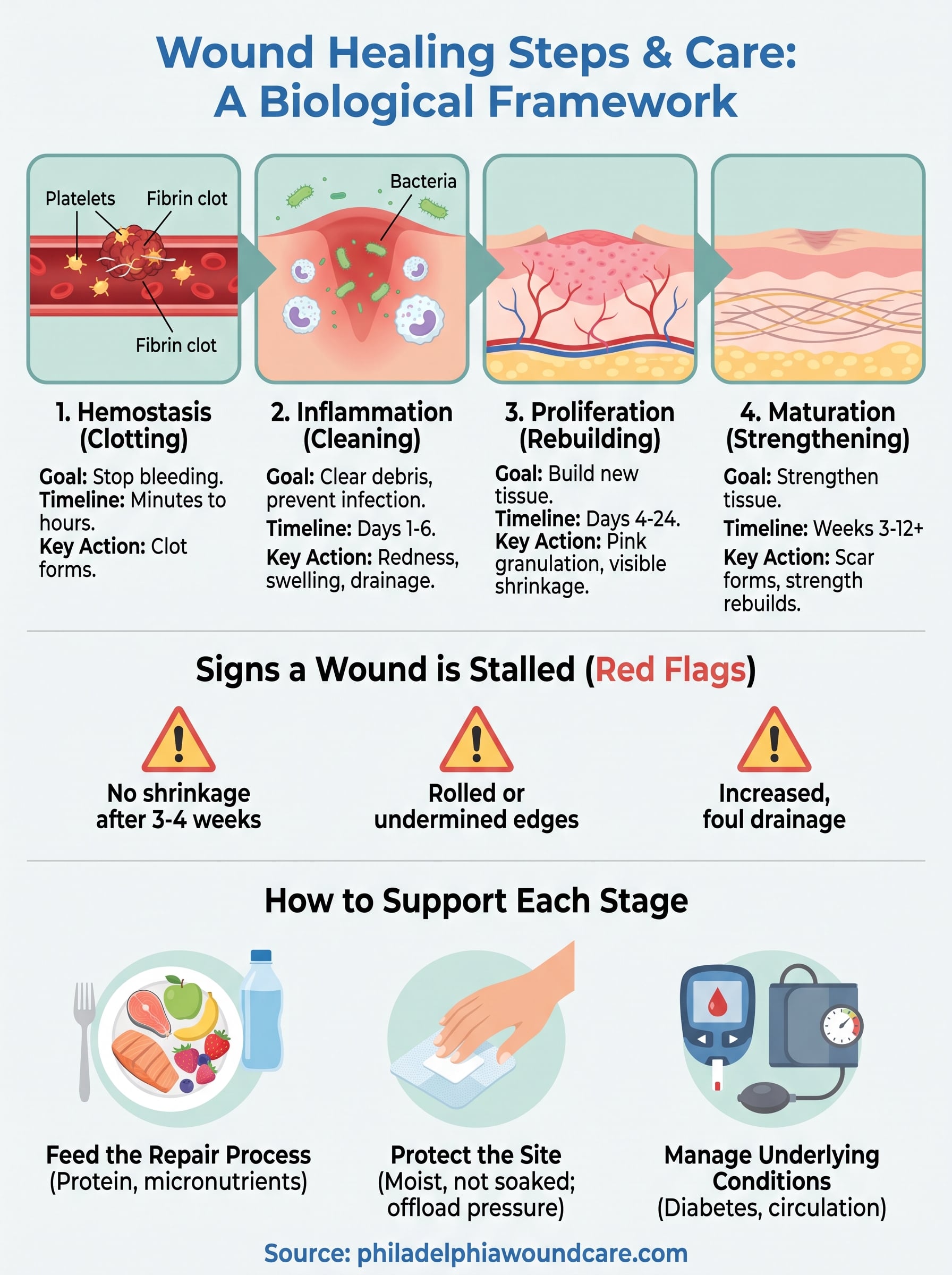 wound healing step infographic