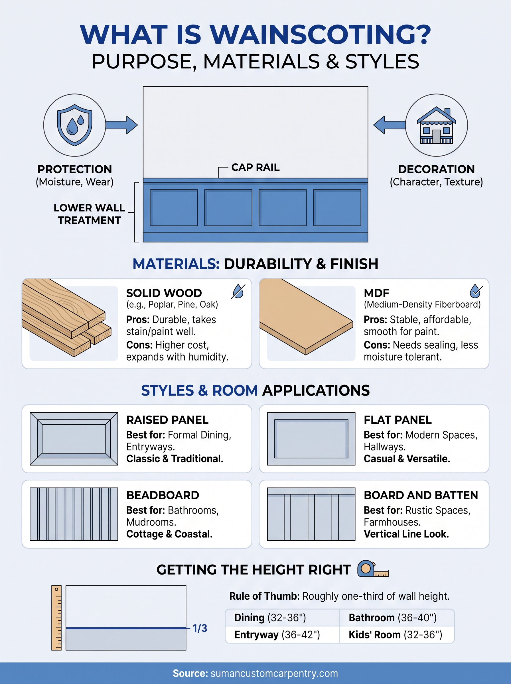 what is wainscoting infographic