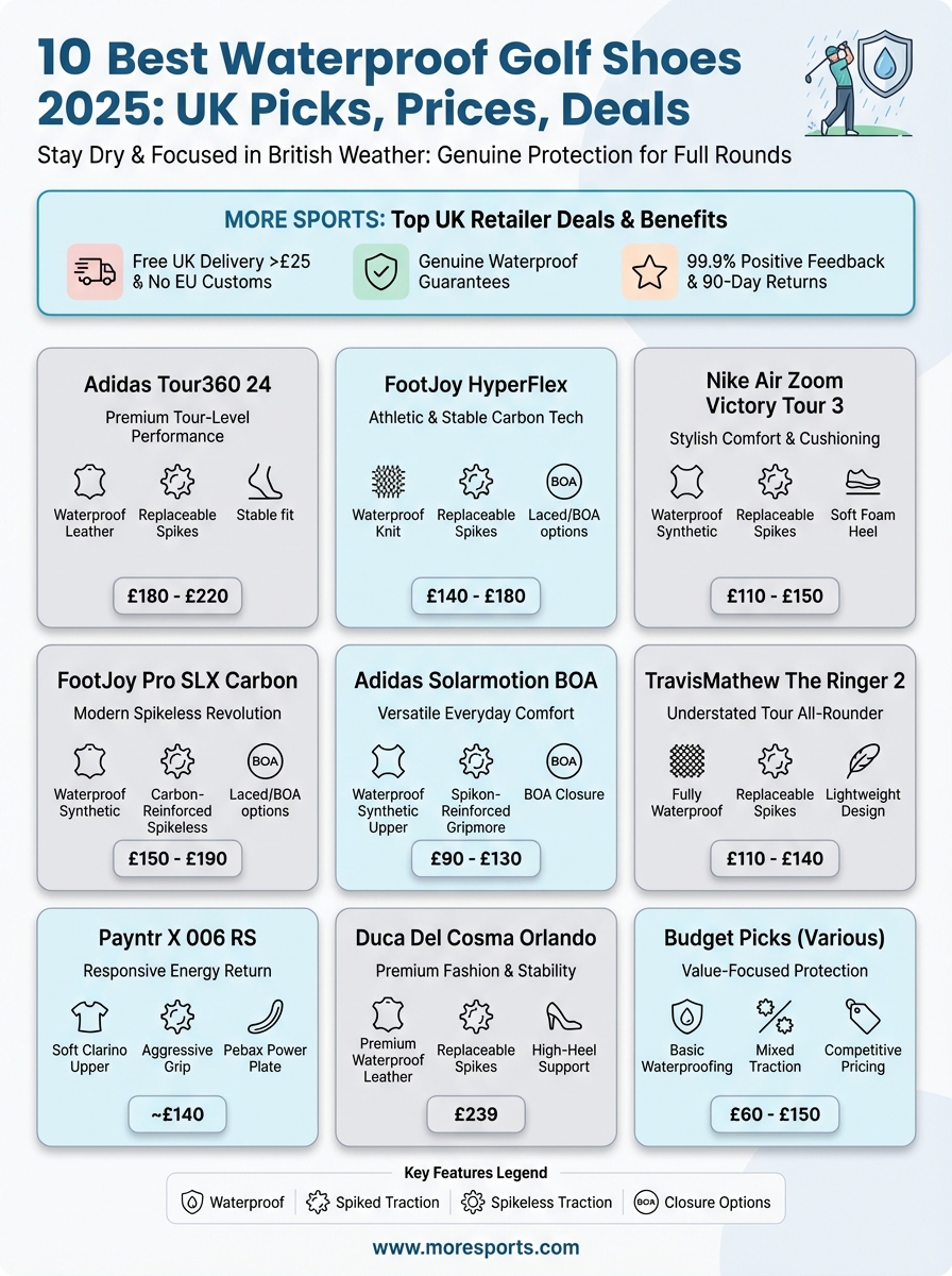 best waterproof golf shoes infographic