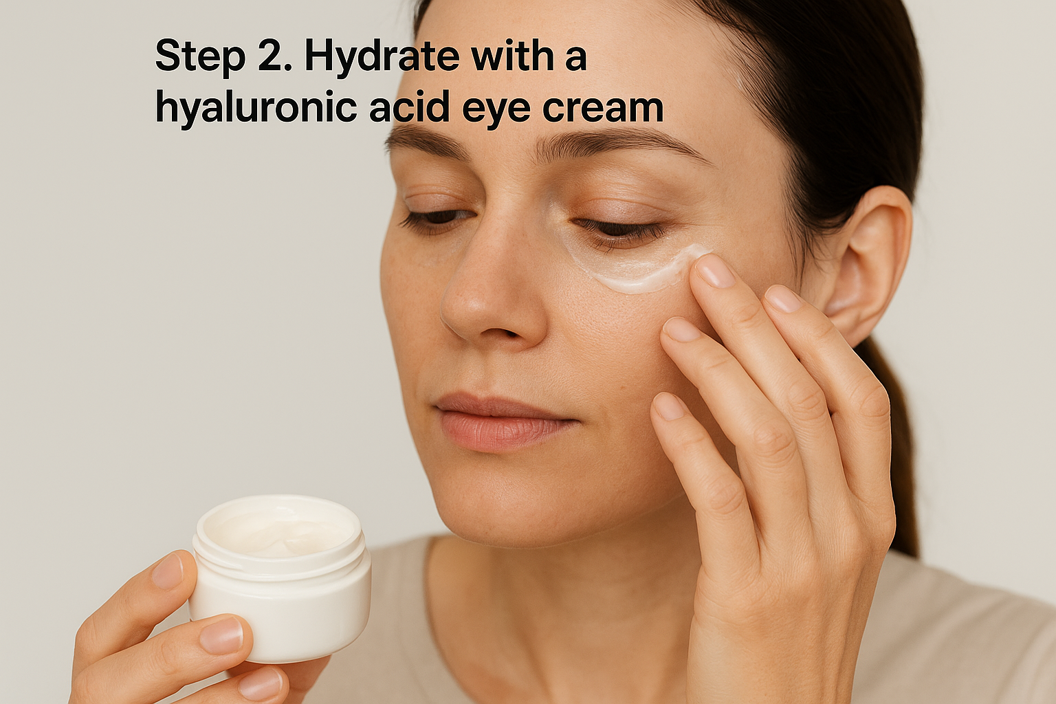 Step 2. Hydrate with a hyaluronic acid eye cream