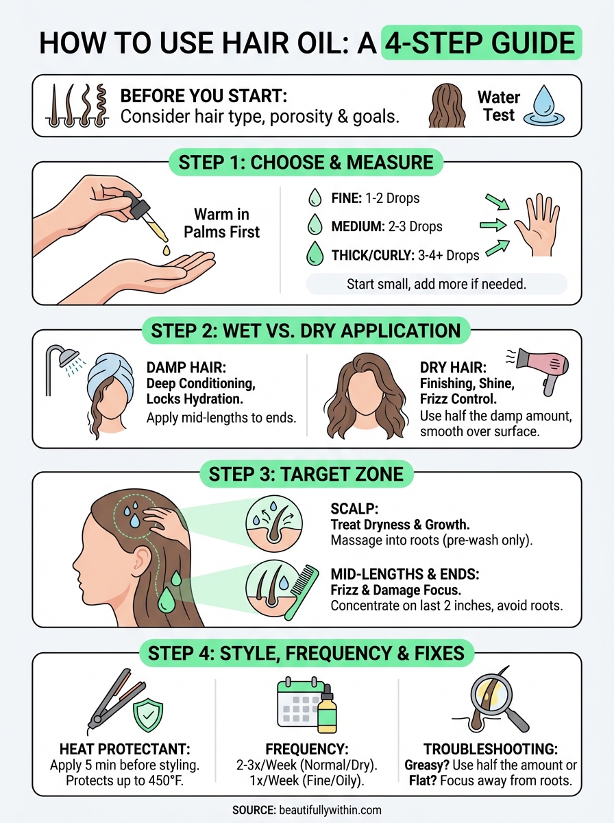 how to use hair oil infographic