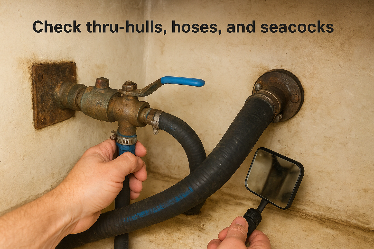 6. Check thru-hulls, hoses, and seacocks