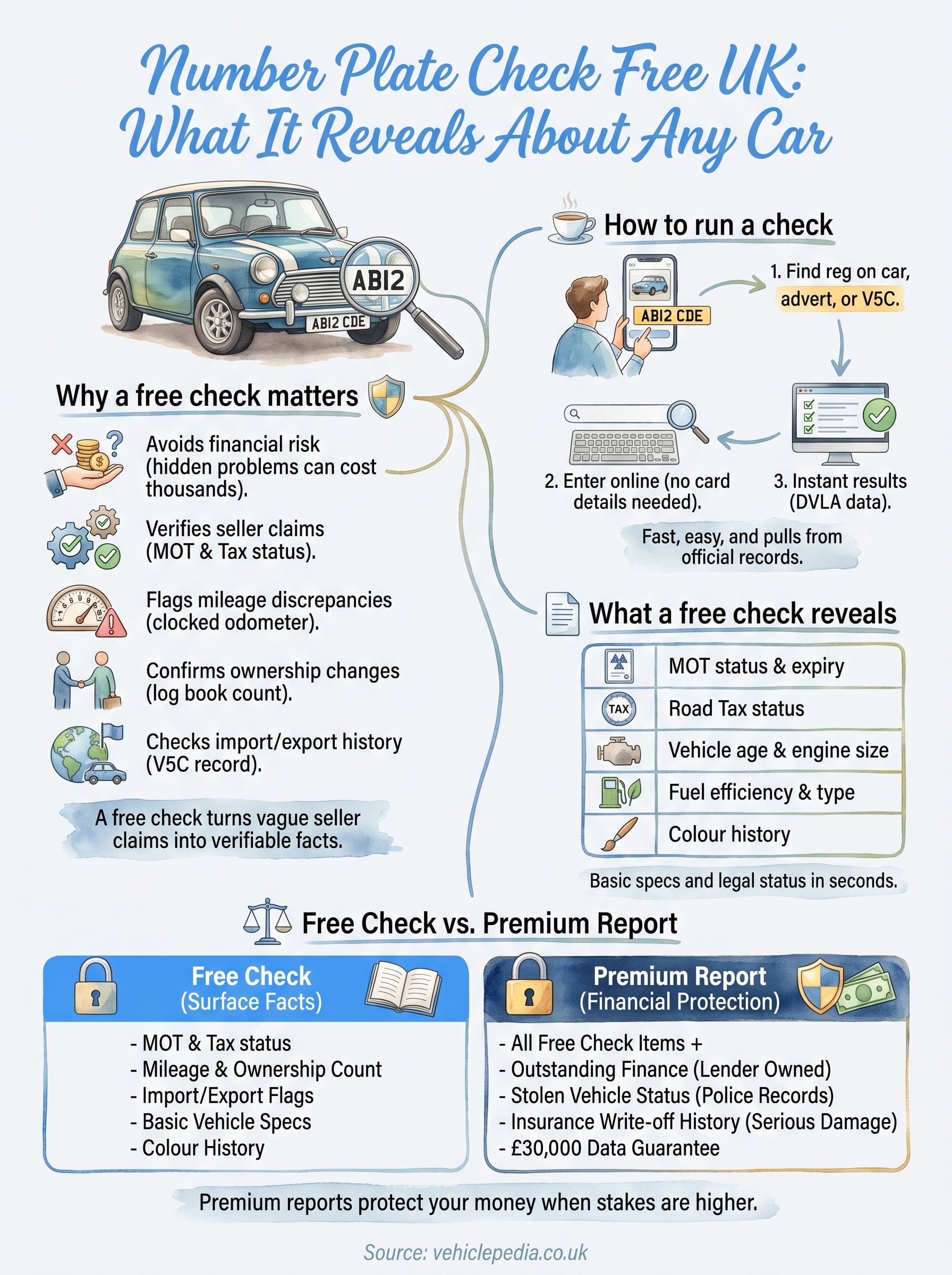number plate check free uk infographic