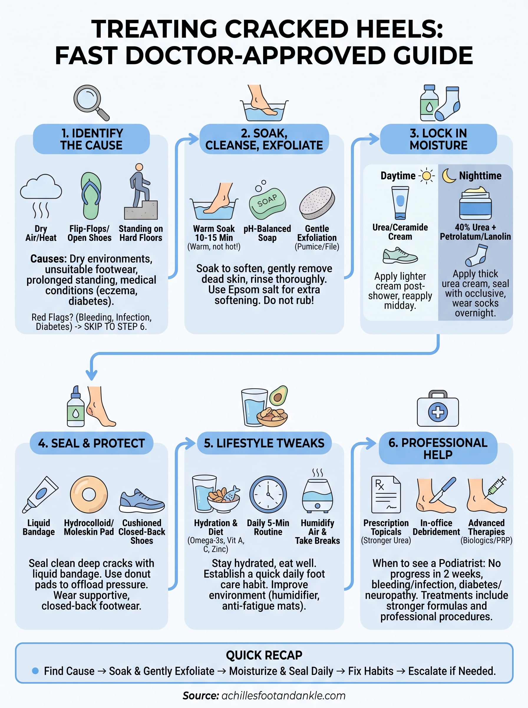 how to treat cracked heels infographic