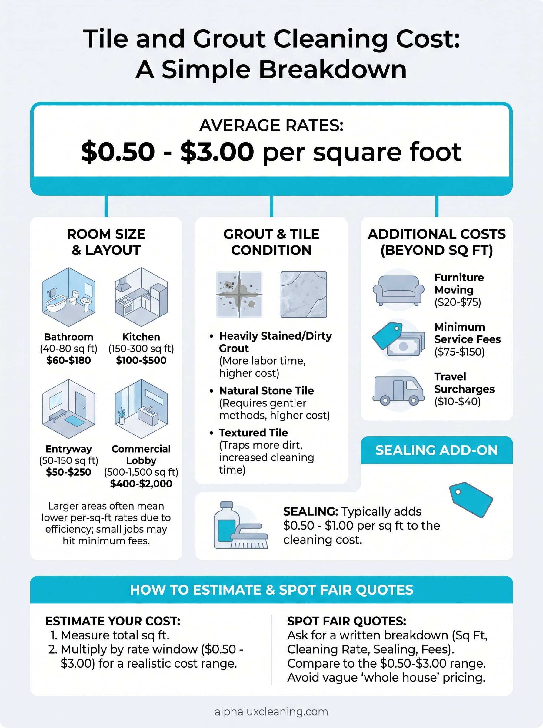 tile and grout cleaning cost infographic