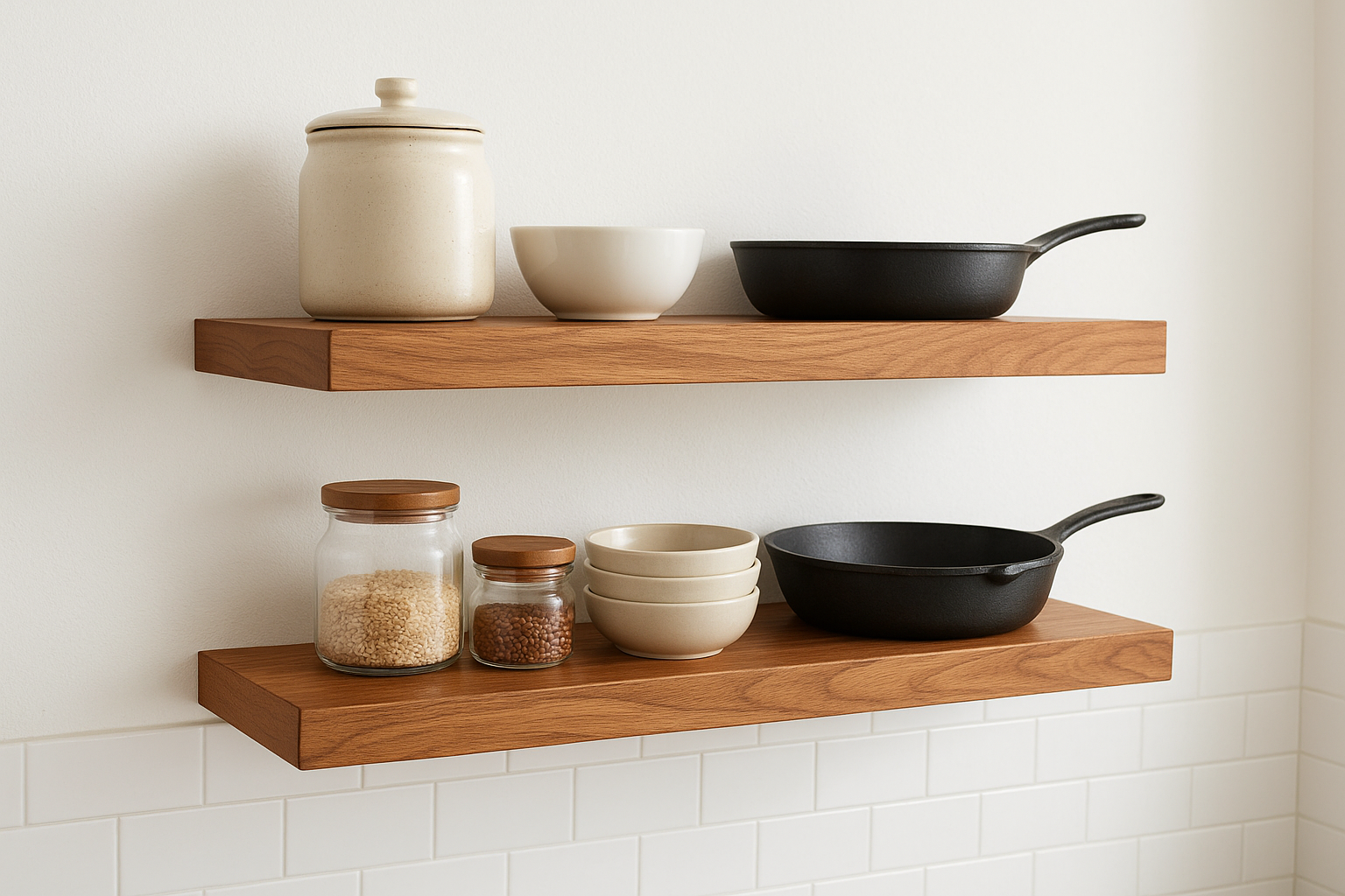 1. Suman Custom Carpentry solid hardwood floating shelves
