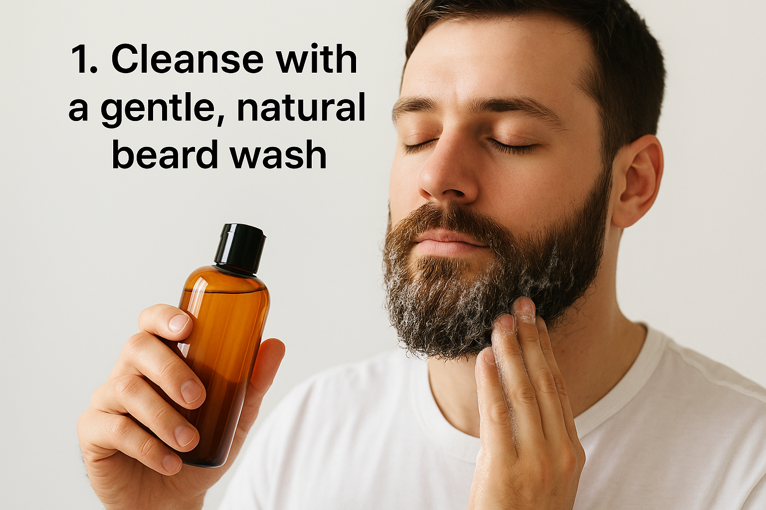 1. Cleanse with a gentle, natural beard wash
