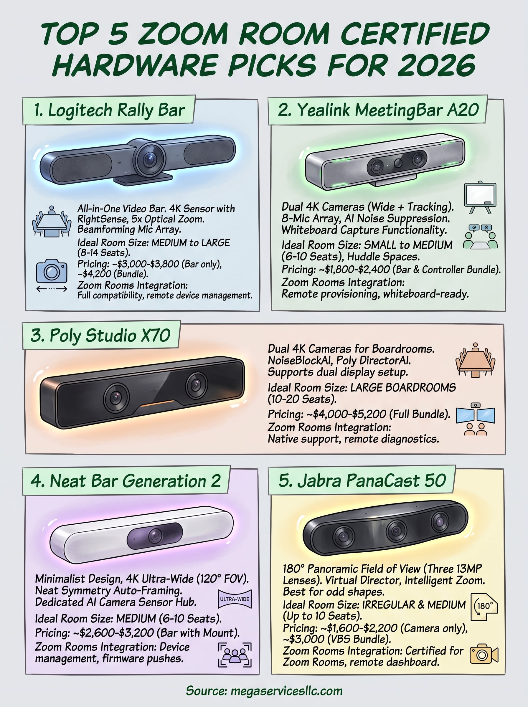 zoom room certified hardware infographic