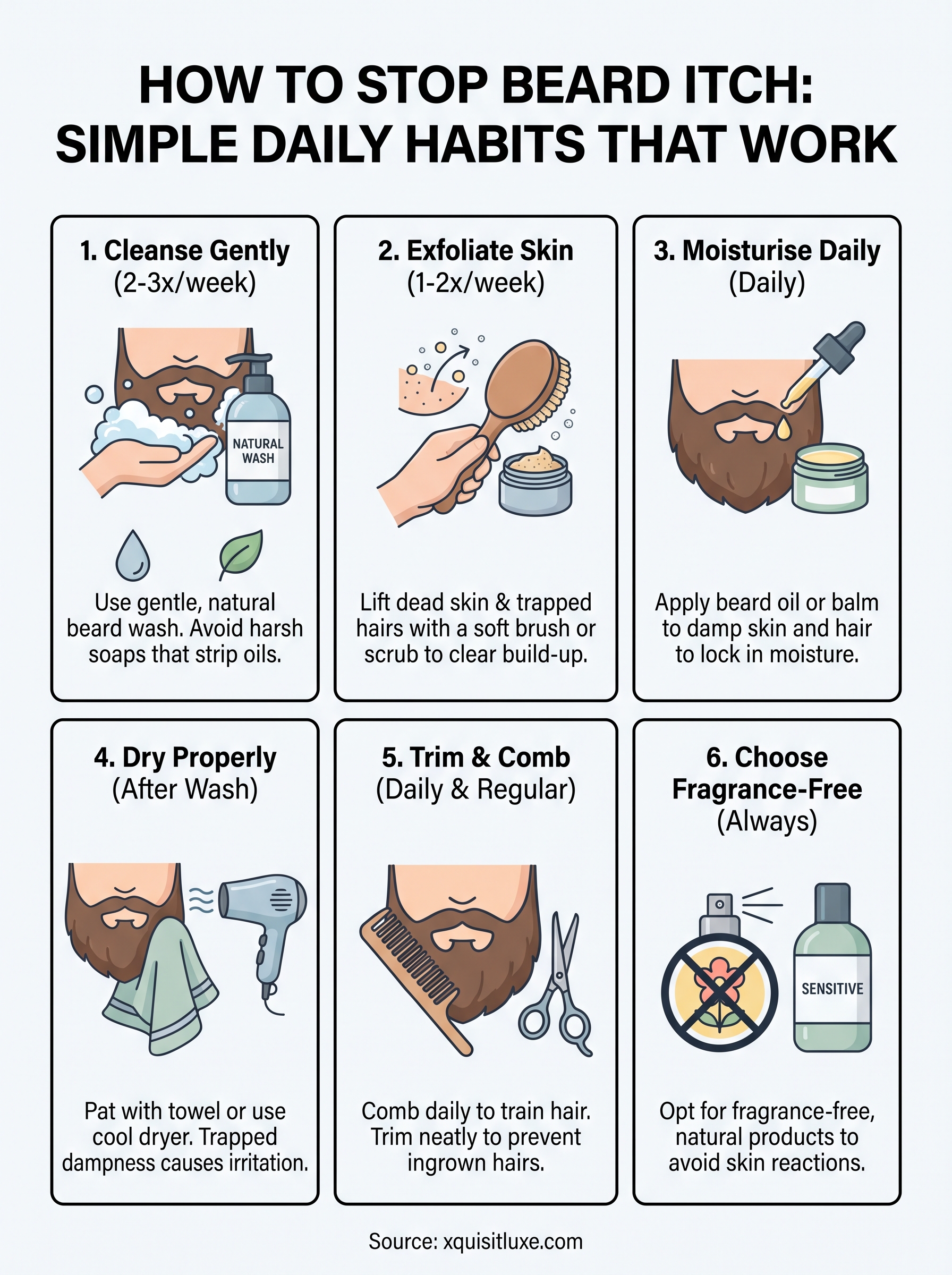 how to stop beard itch infographic