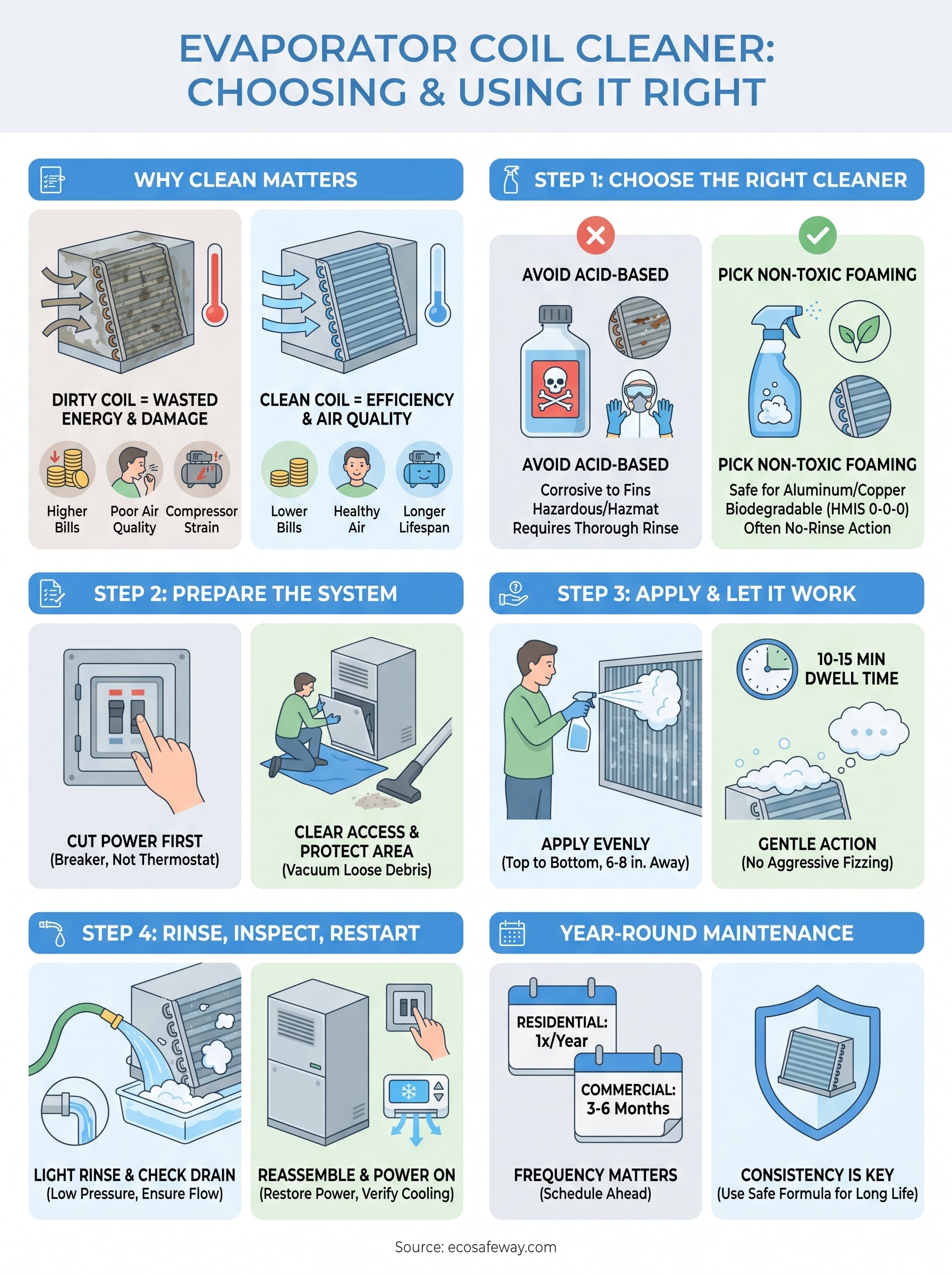 evaporator coil cleaner infographic