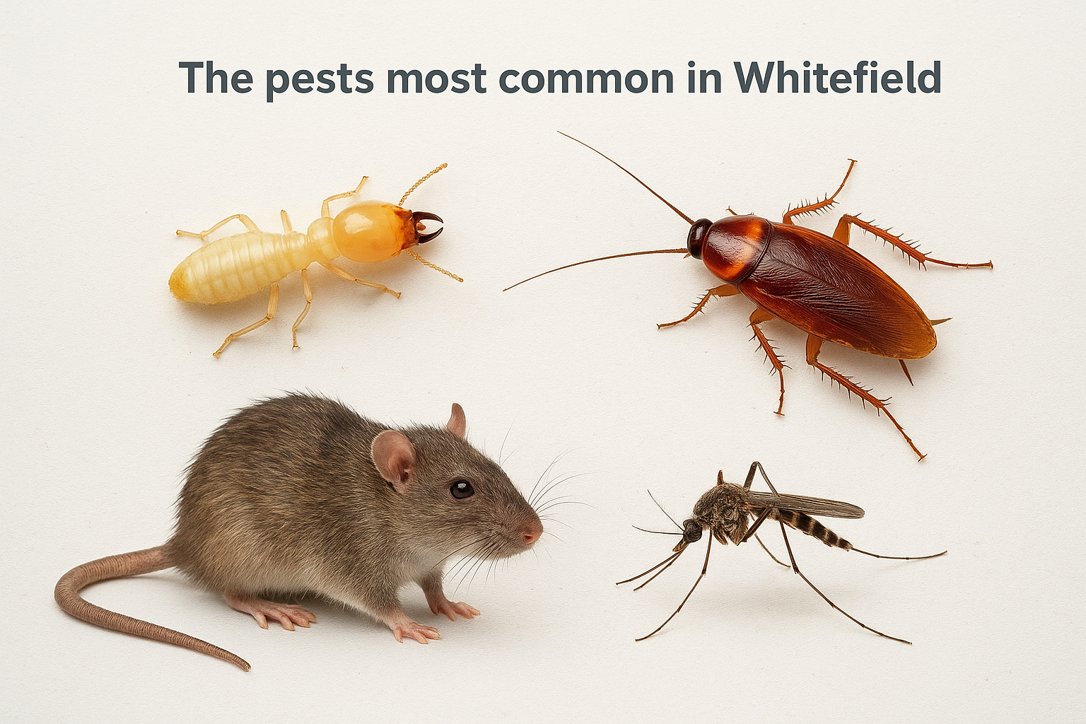 The pests most common in Whitefield