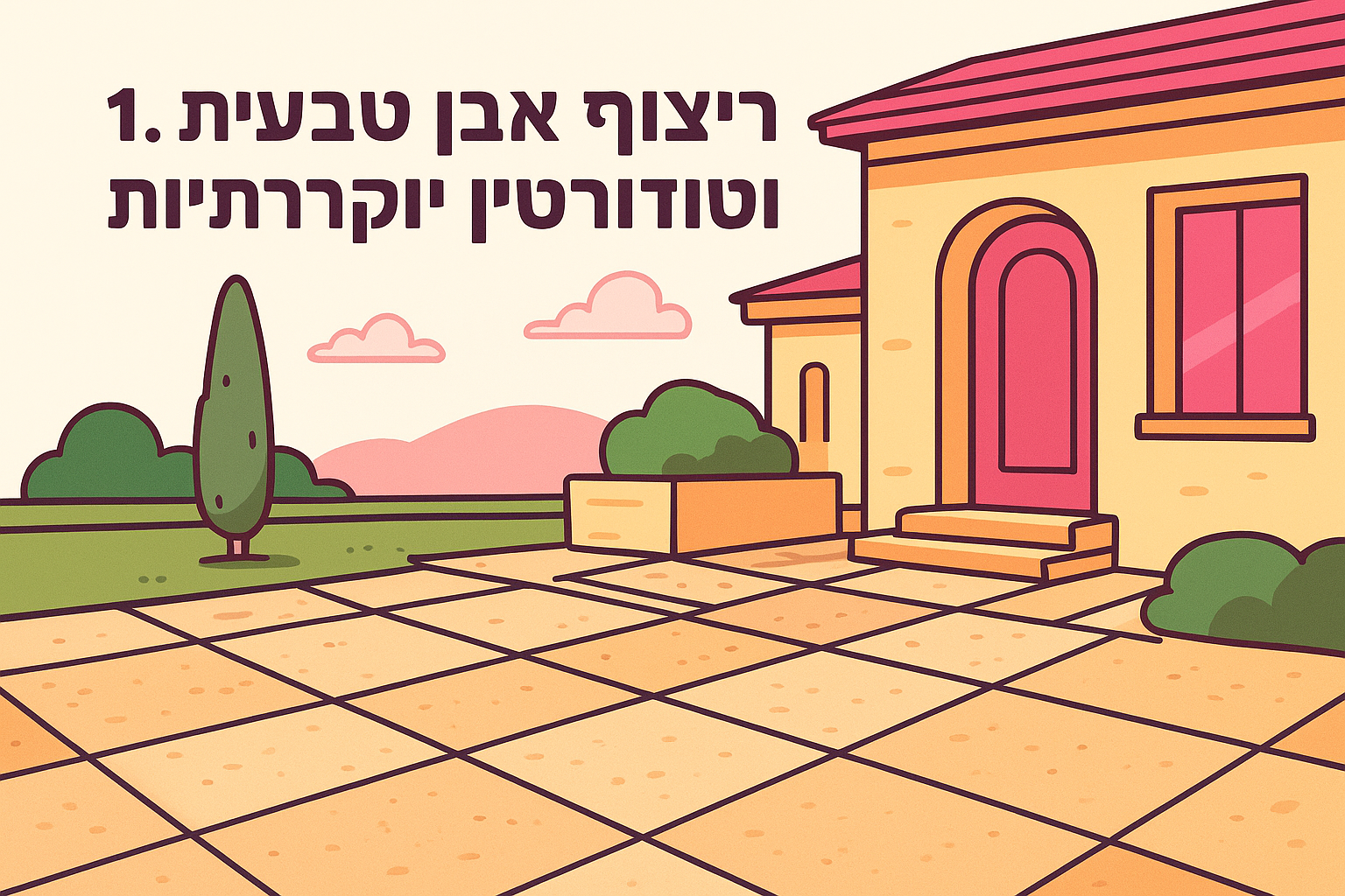 1. ריצוף אבן טבעית וטרוורטין לוילות יוקרתיות