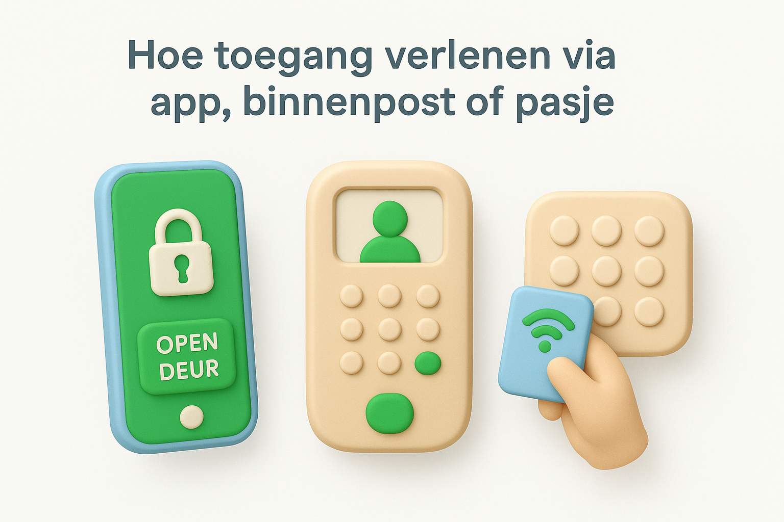 Hoe toegang verlenen via app, binnenpost of pasje