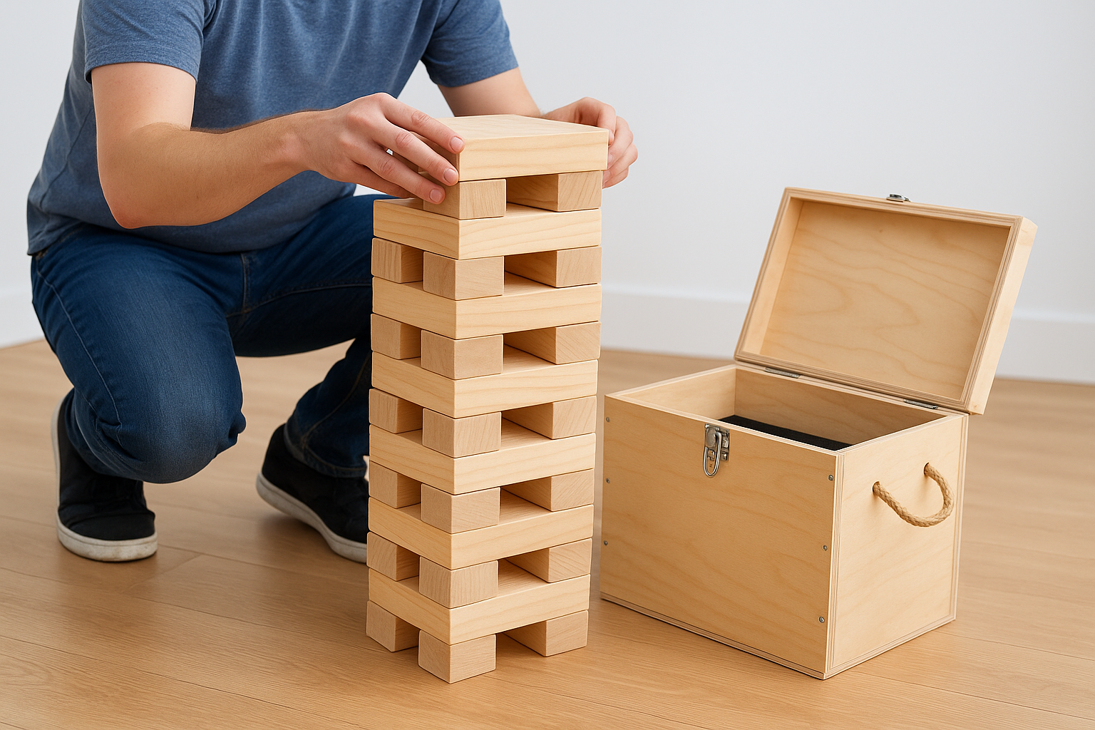 Stack blocks for the first game
