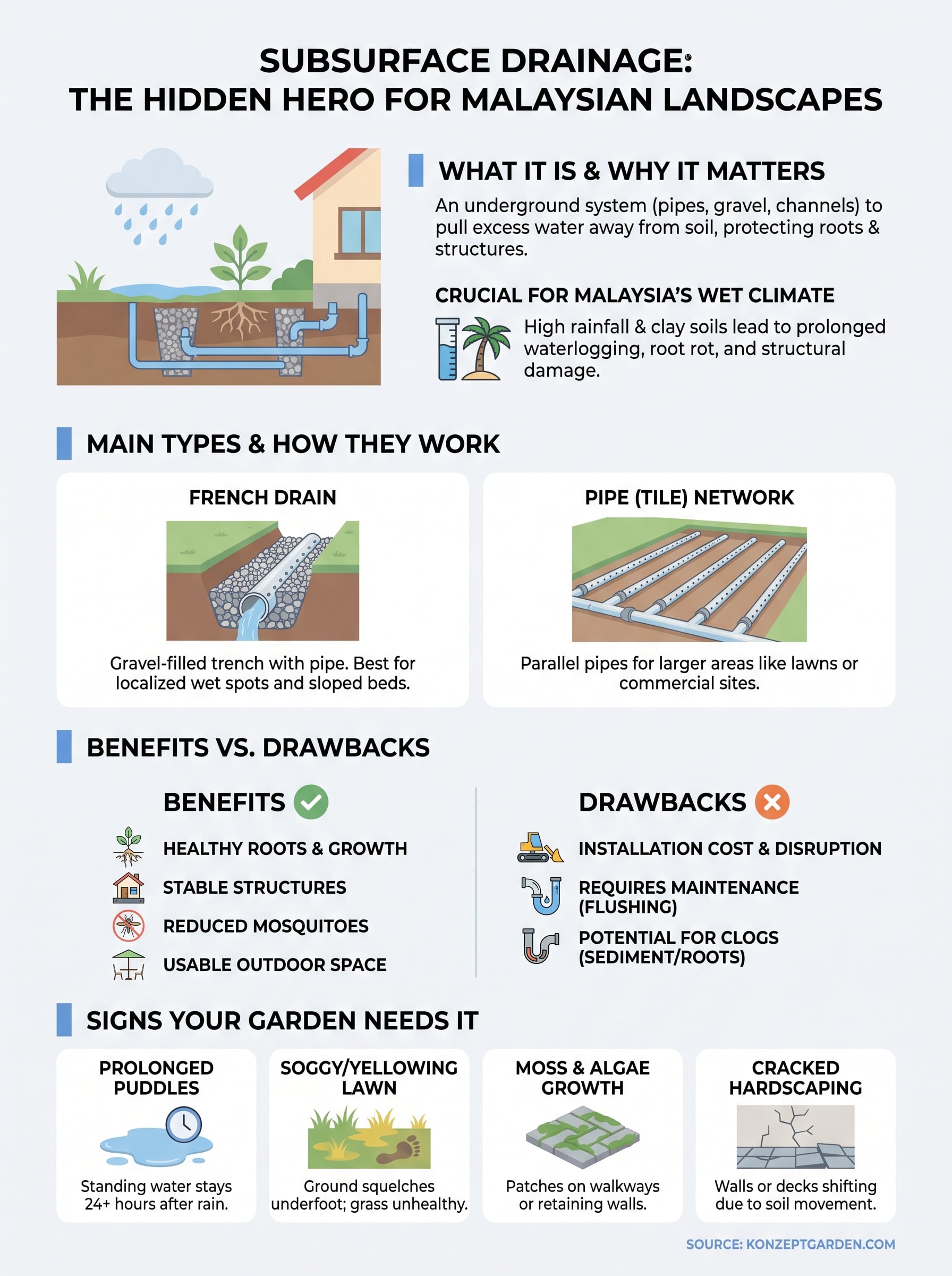 what is subsurface drainage infographic