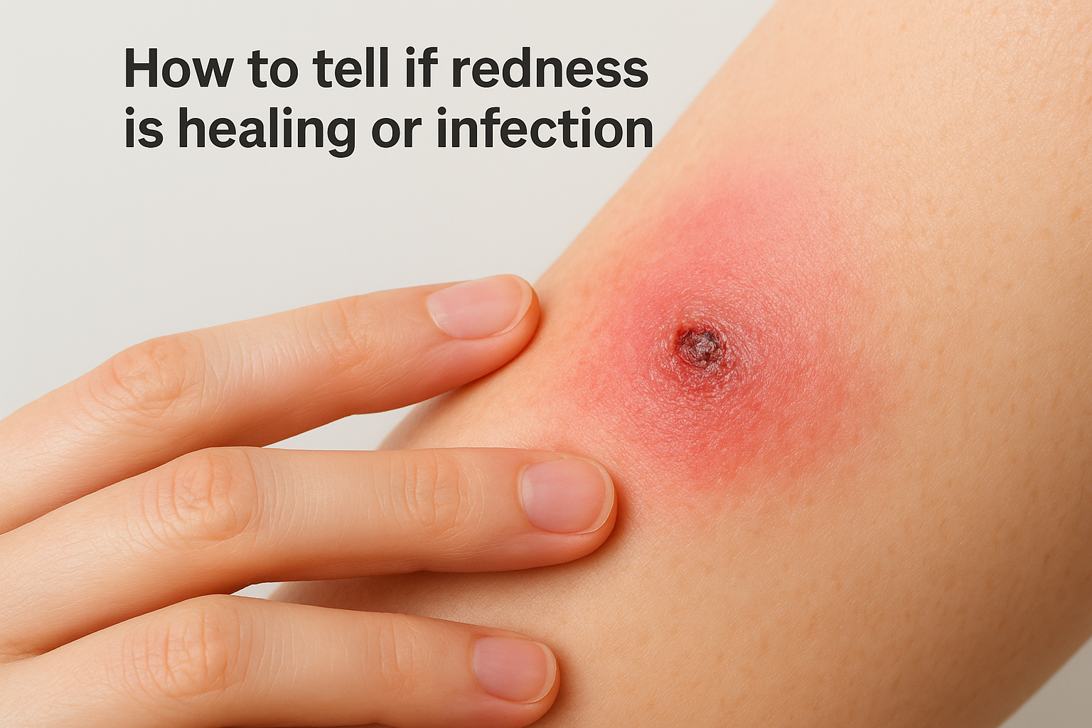 How to tell if redness is healing or infection