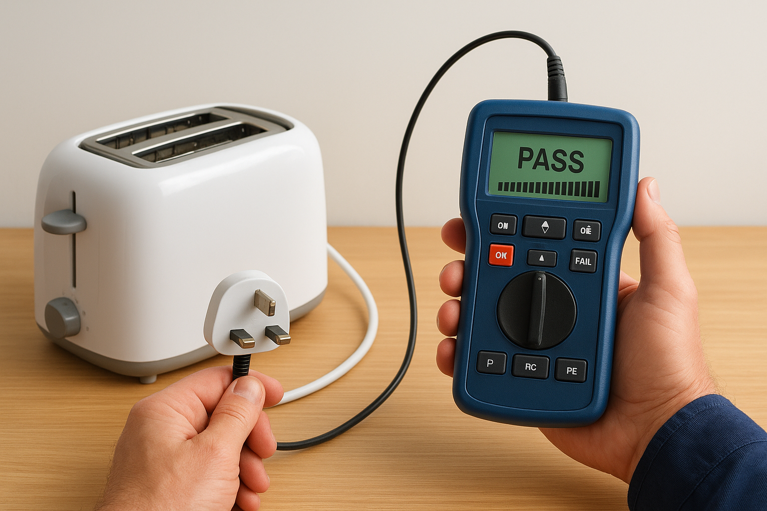 Electrical testing with a PAT tester