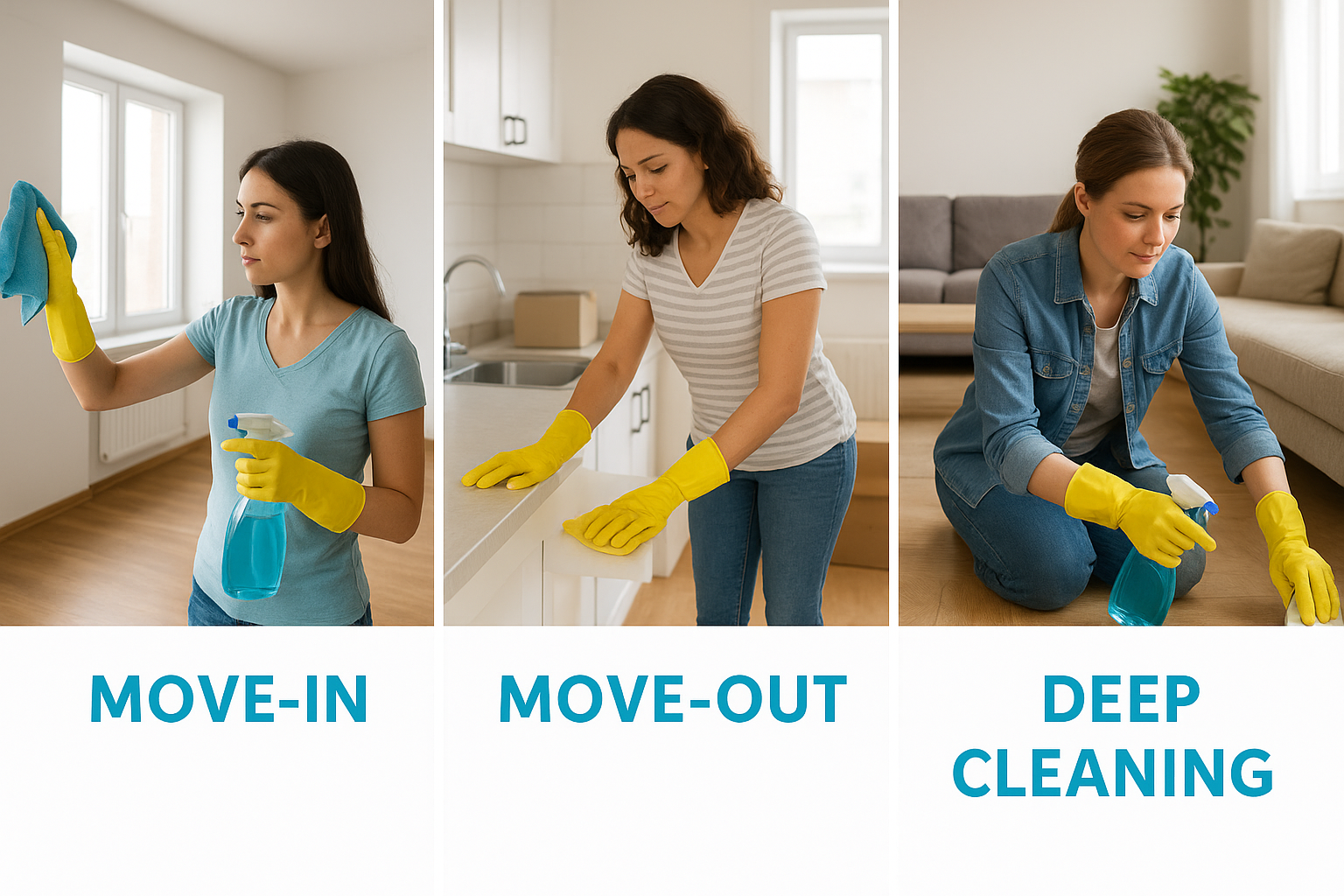 Move-in vs move-out vs deep cleaning: what's the difference
