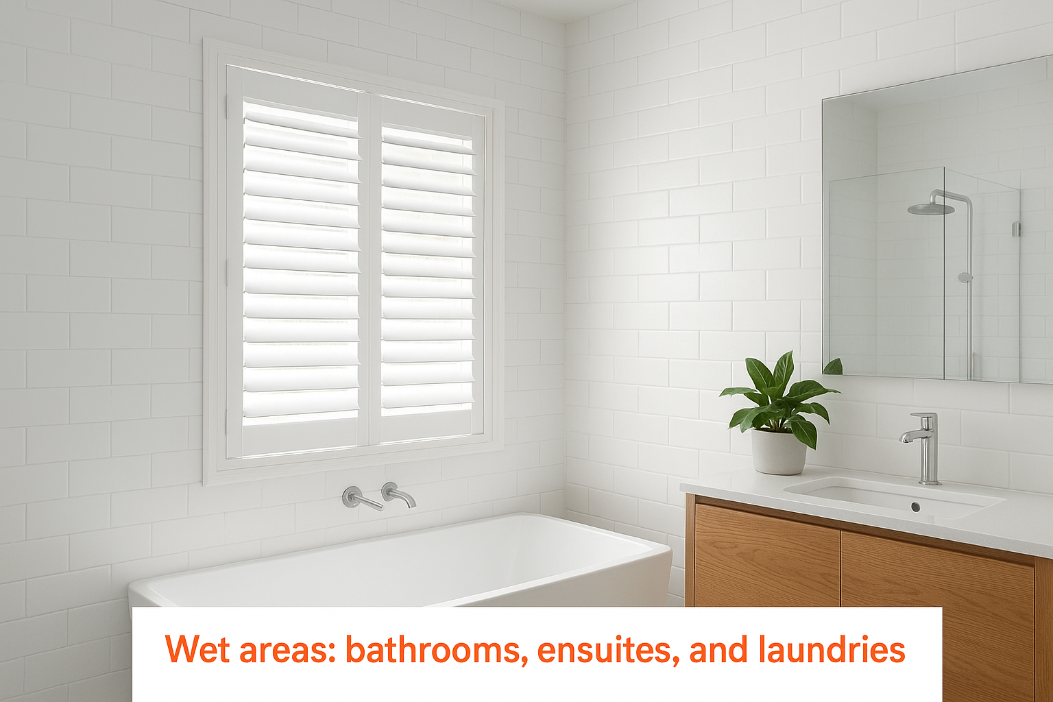 Wet areas: bathrooms, ensuites, and laundries