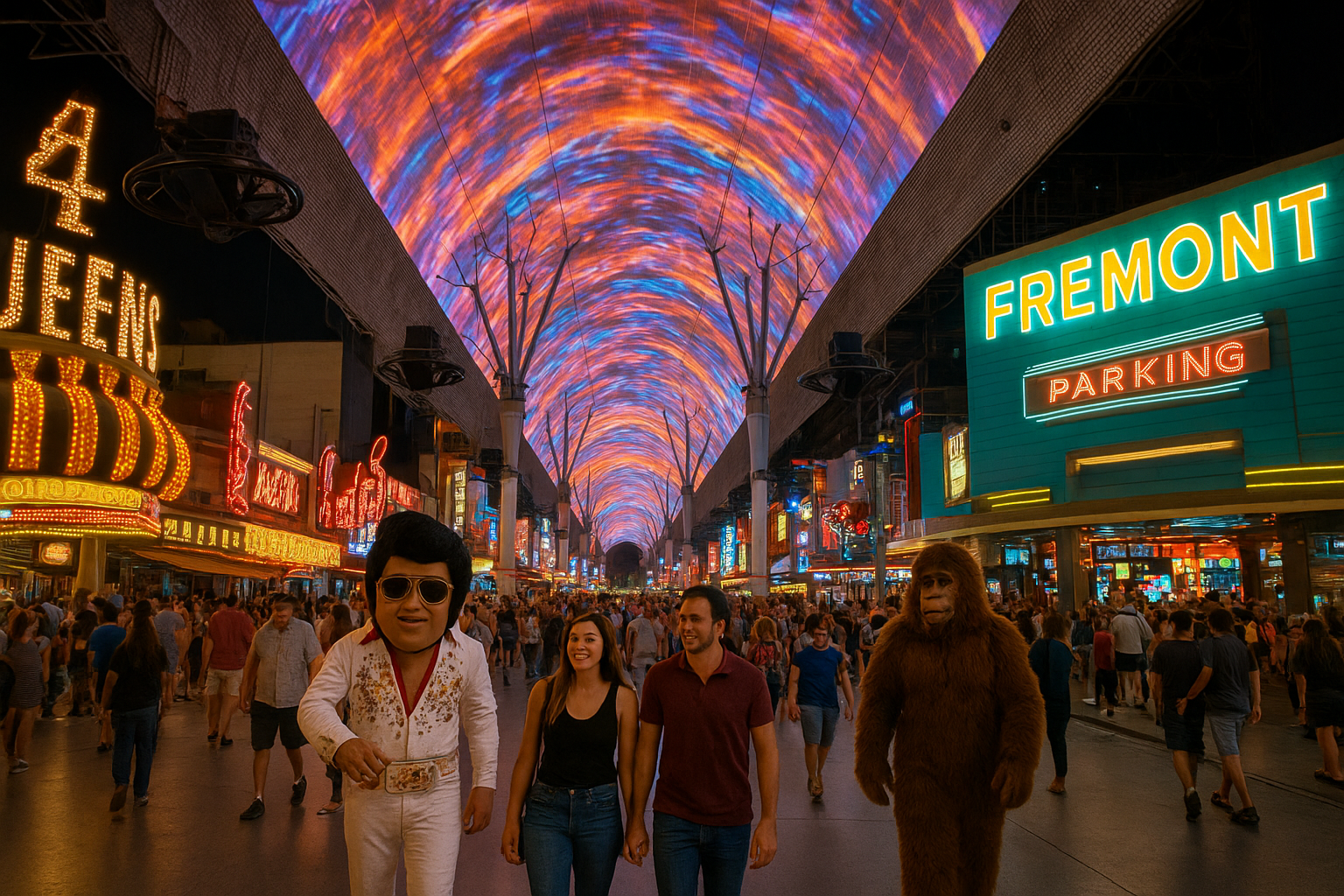 4. Walk under the lights at Fremont Street Experience