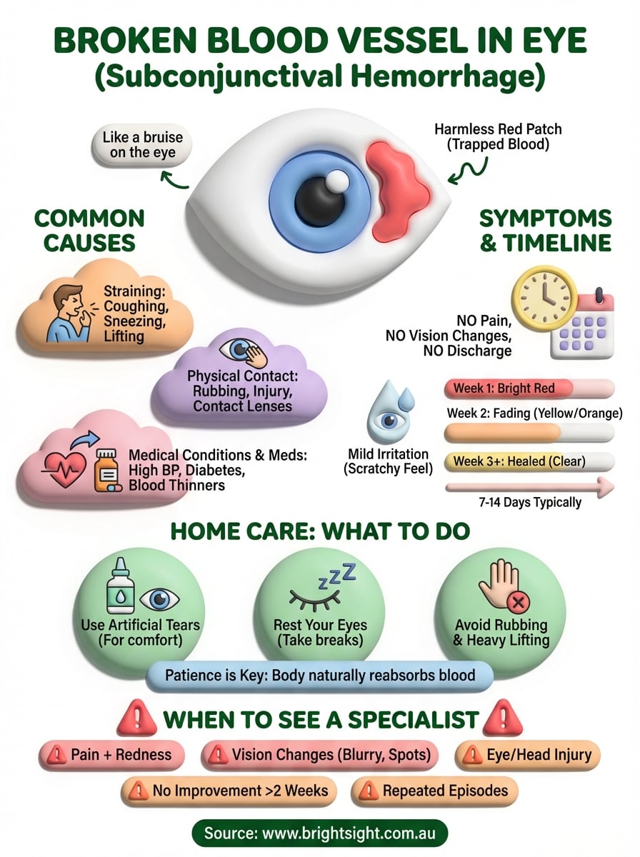 broken blood vessel in eye infographic