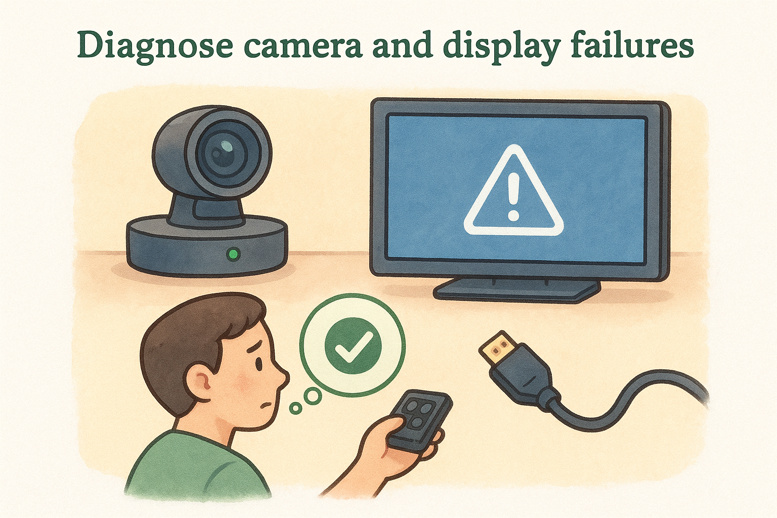 Diagnose camera and display failures
