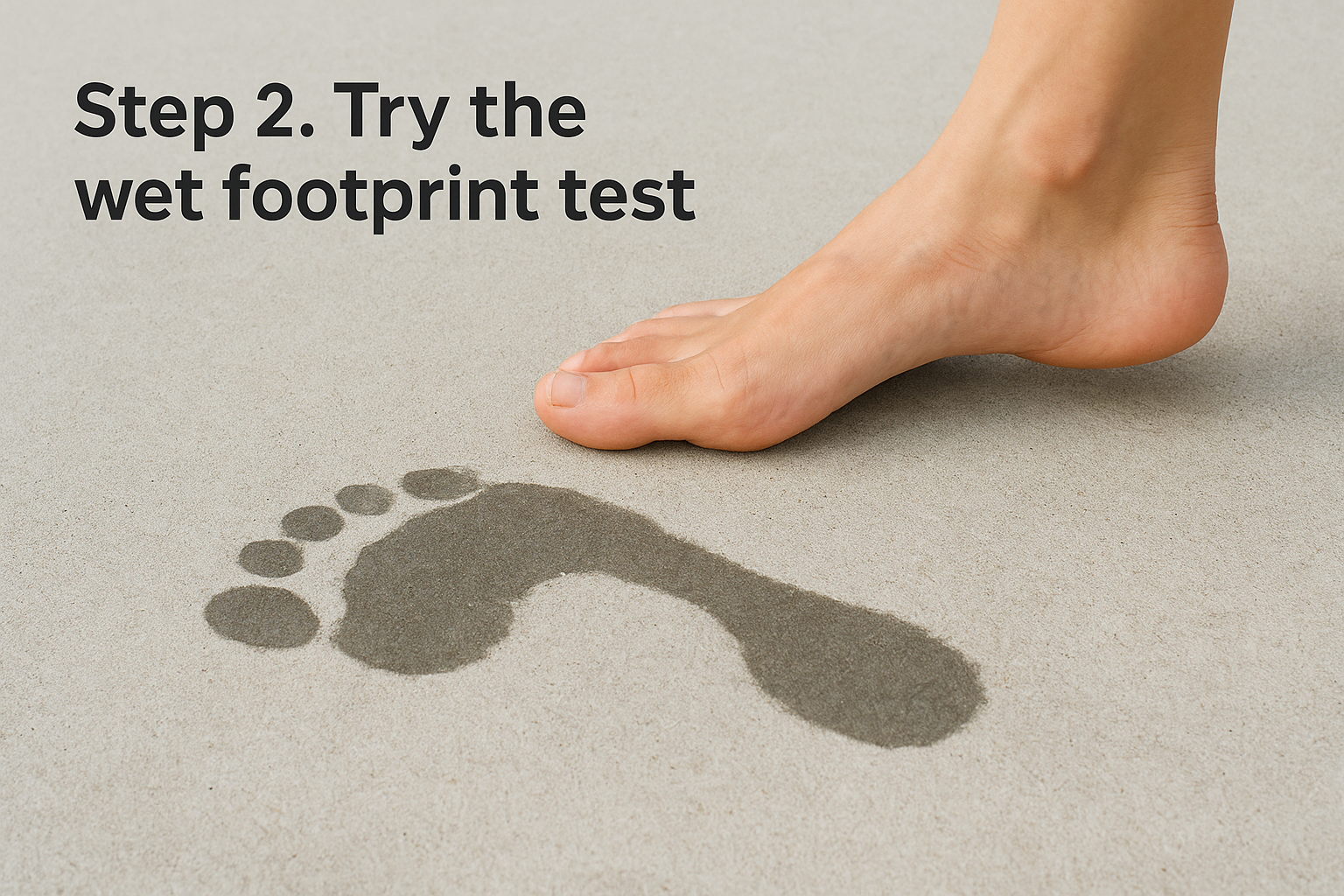 Step 2. Try the wet footprint test